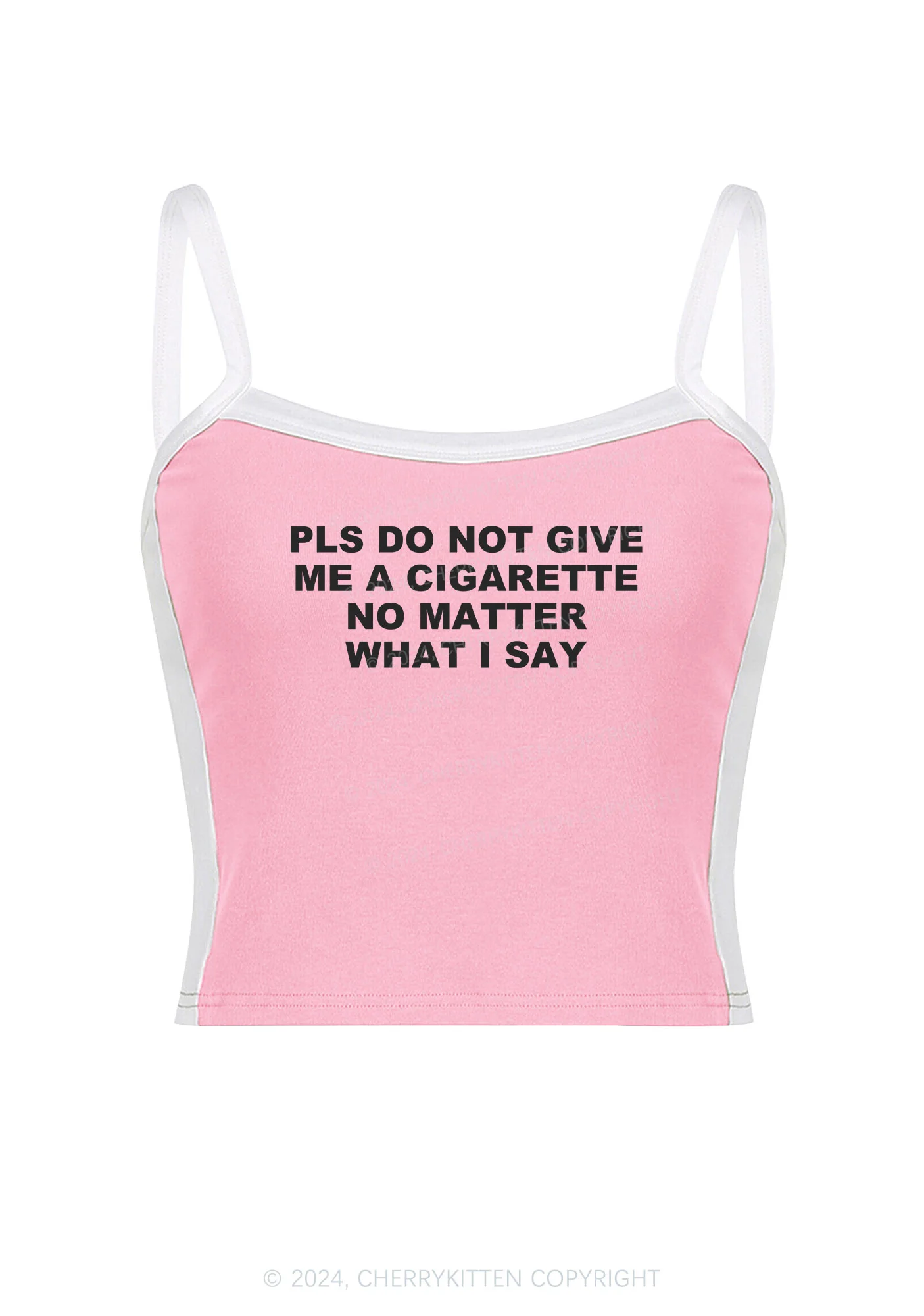 Dont Give Me Cigarette Y2K Color Block Crop Cami Top Cherrykitten - Image 5