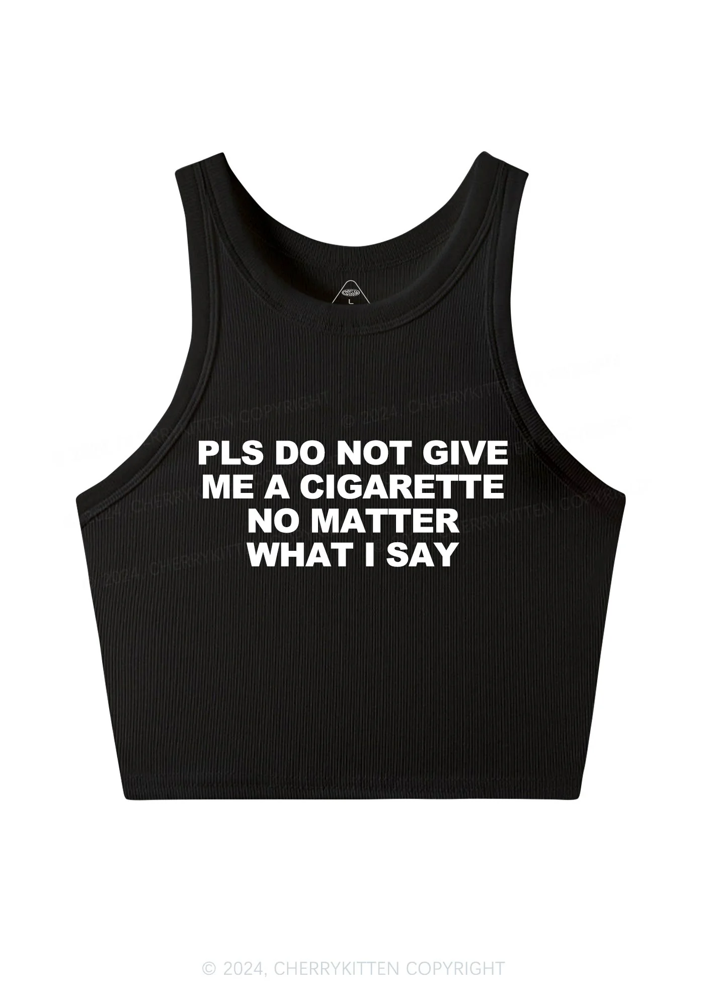 Don't Give Me Cigarette Y2K Crop Tank Top Cherrykitten - Image 3