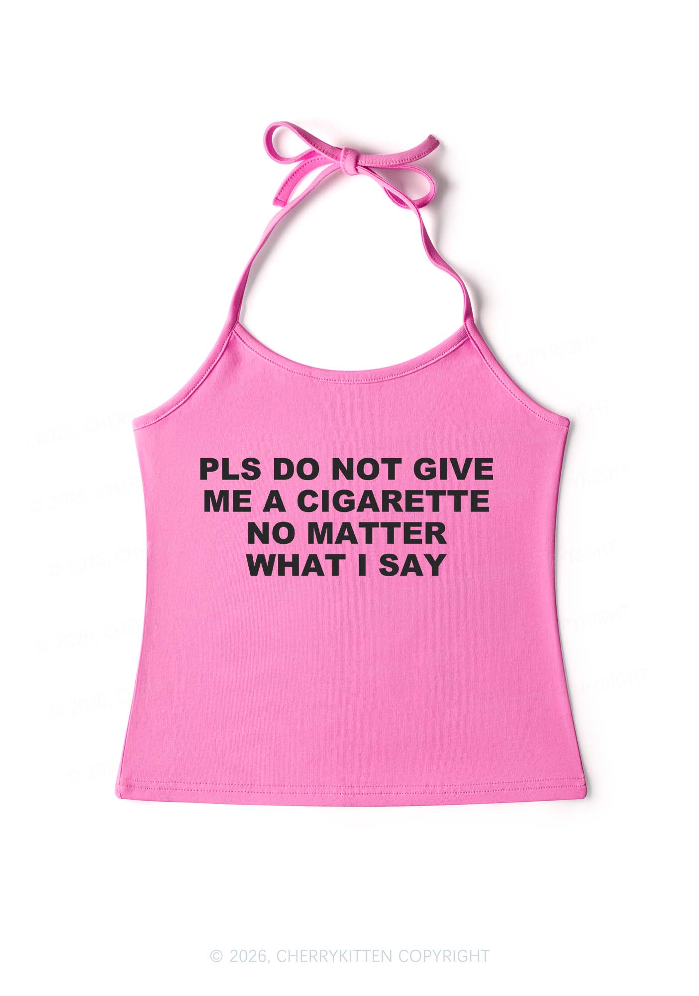 Dont Give Me Cigarette Y2K Halter Neck Cami Cherrykitten - Image 3