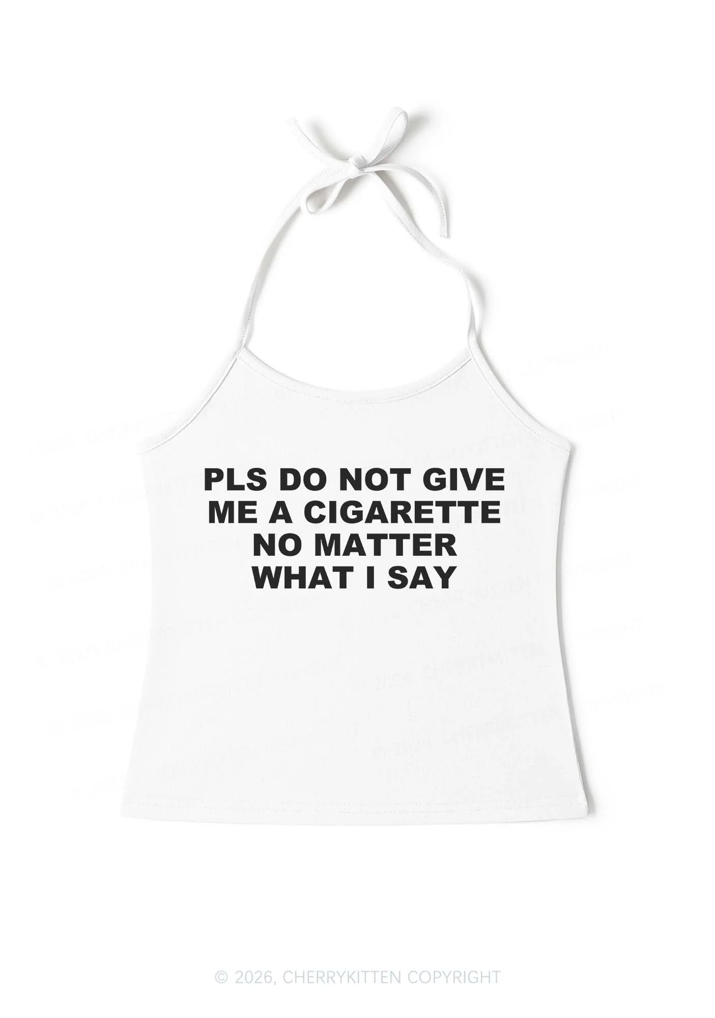 Dont Give Me Cigarette Y2K Halter Neck Cami Cherrykitten - Image 4