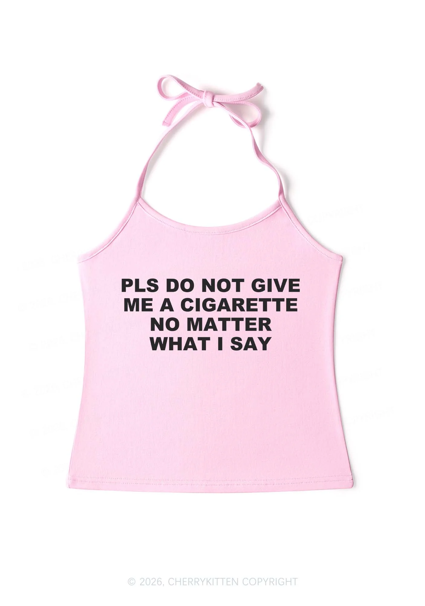 Dont Give Me Cigarette Y2K Halter Neck Cami Cherrykitten - Image 5