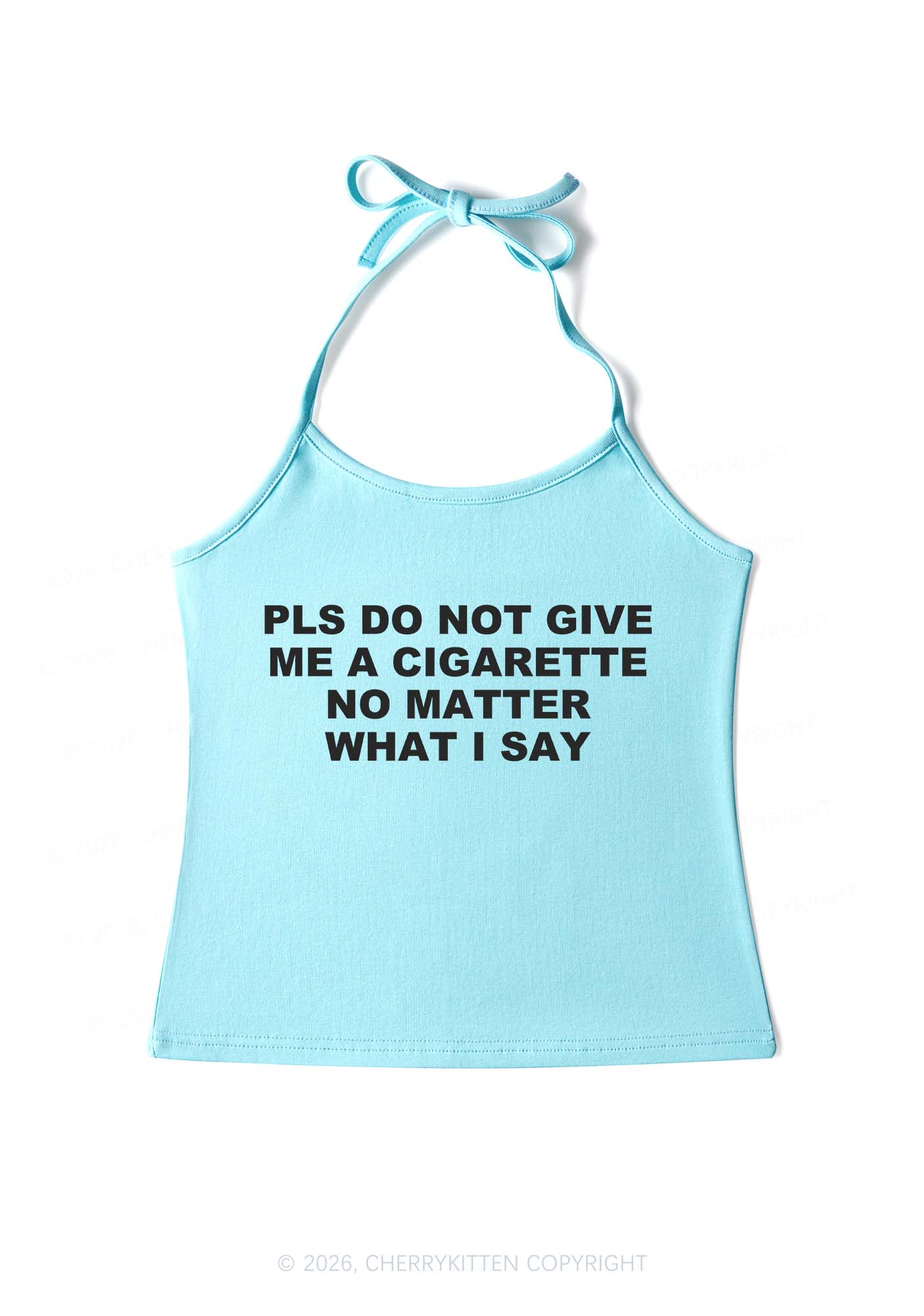 Dont Give Me Cigarette Y2K Halter Neck Cami Cherrykitten - Image 6