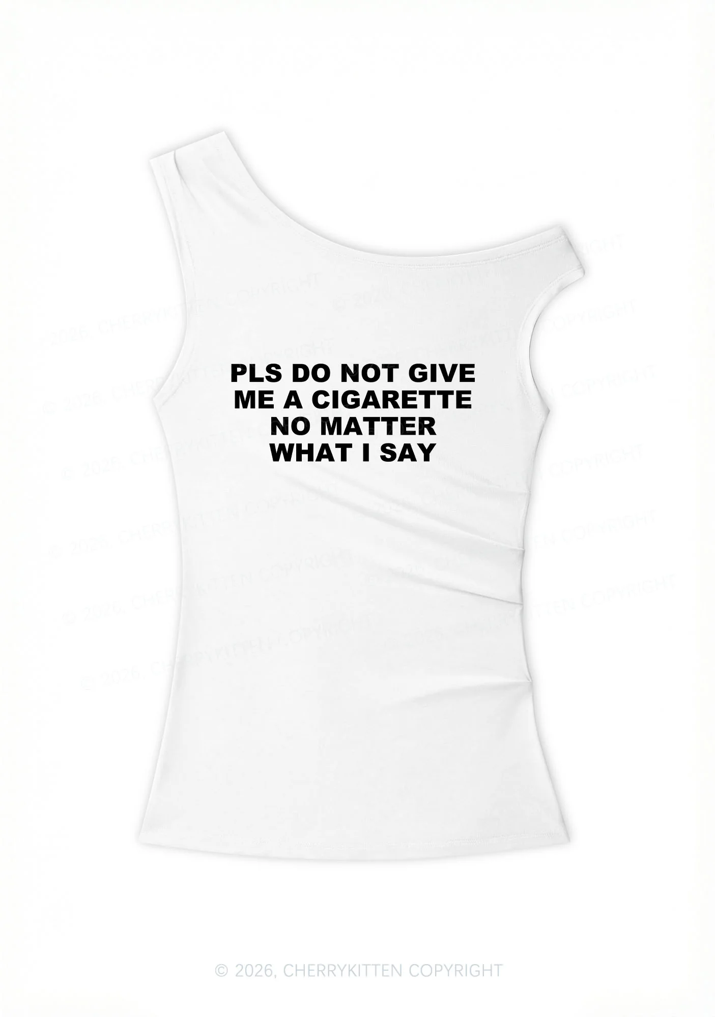 Dont Give Me Cigarette Y2K Off Shoulder Tank Top Cherrykitten - Image 3