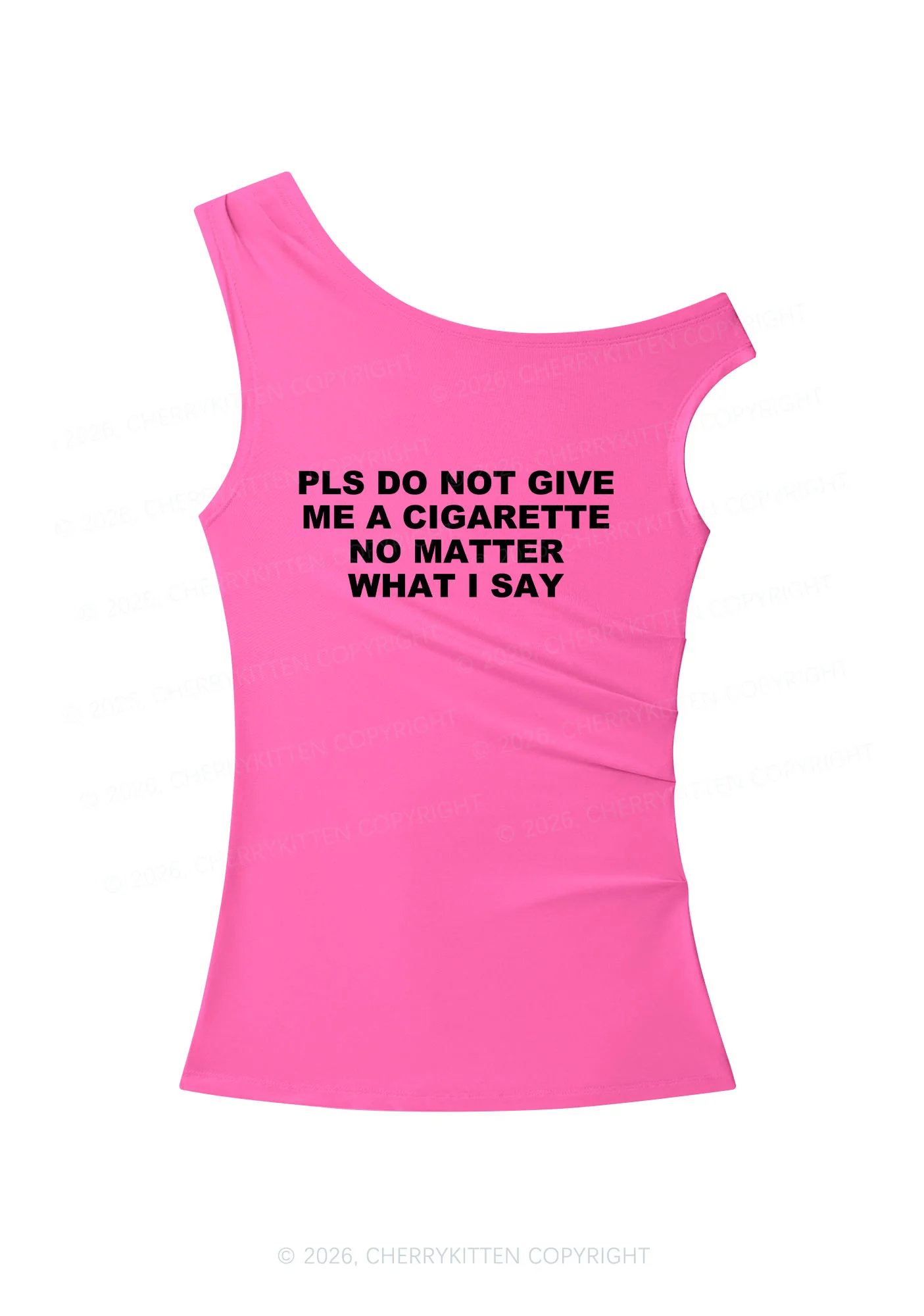 Dont Give Me Cigarette Y2K Off Shoulder Tank Top Cherrykitten - Image 4