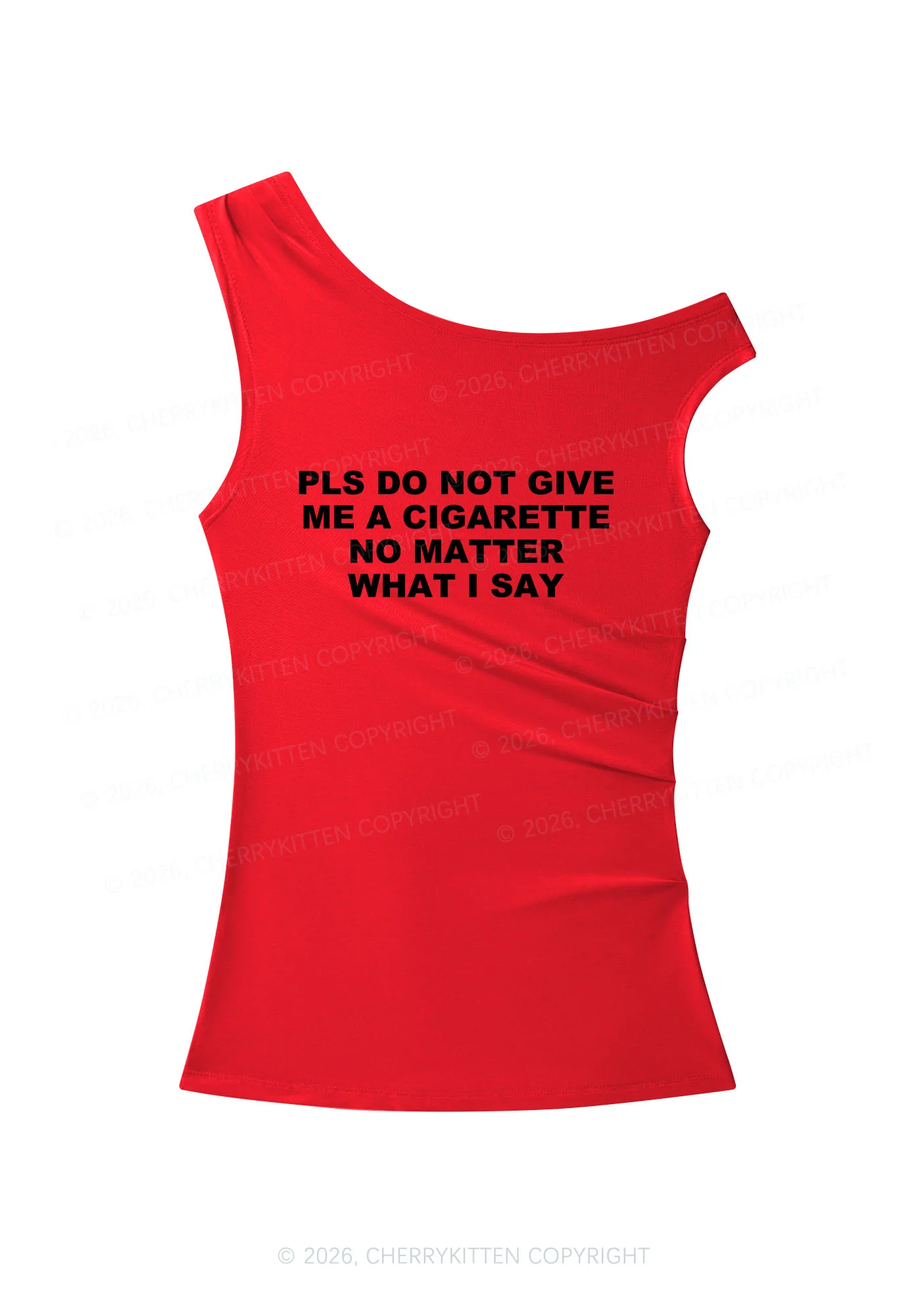 Dont Give Me Cigarette Y2K Off Shoulder Tank Top Cherrykitten - Image 5