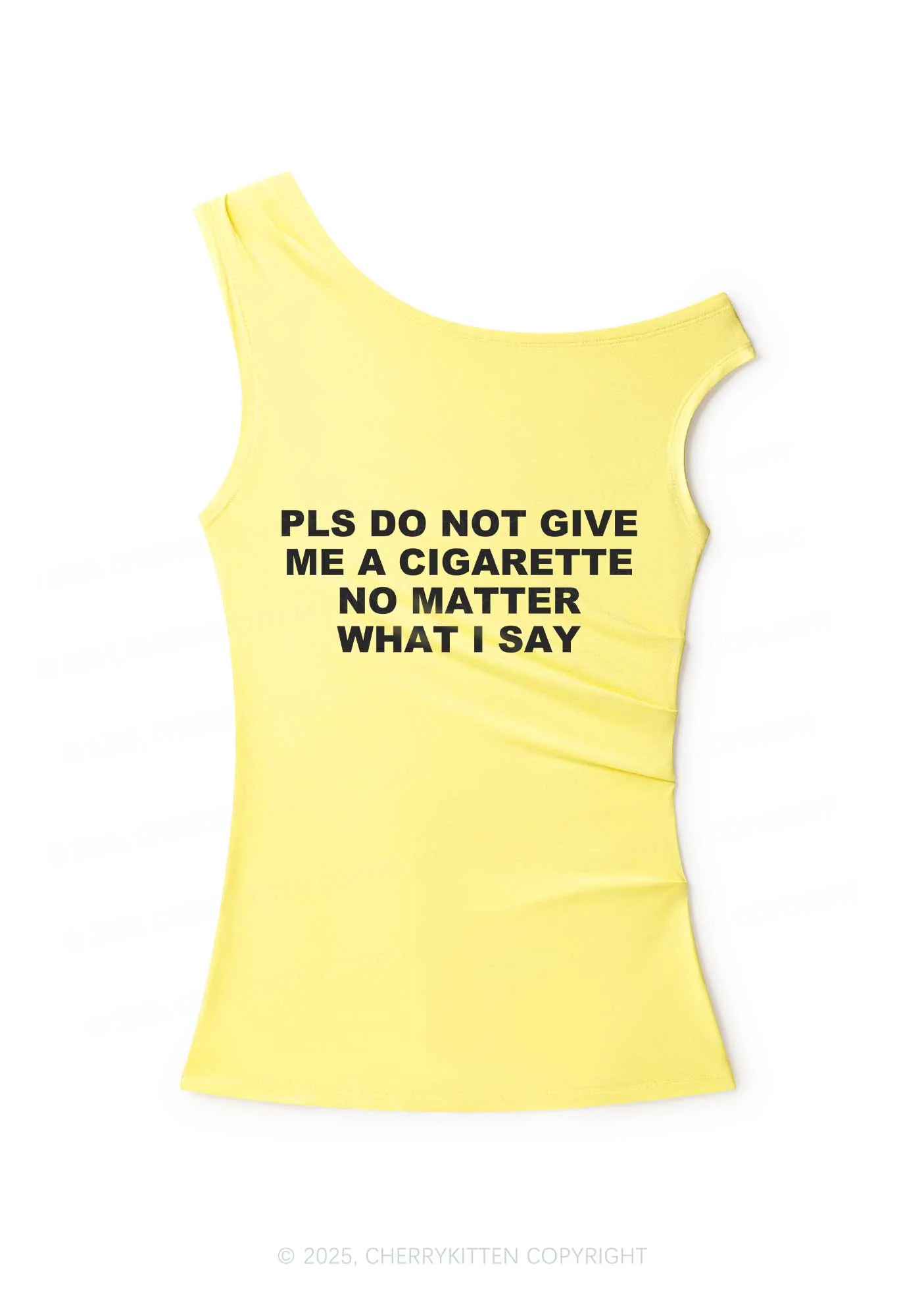 Dont Give Me Cigarette Y2K Off Shoulder Tank Top Cherrykitten - Image 6