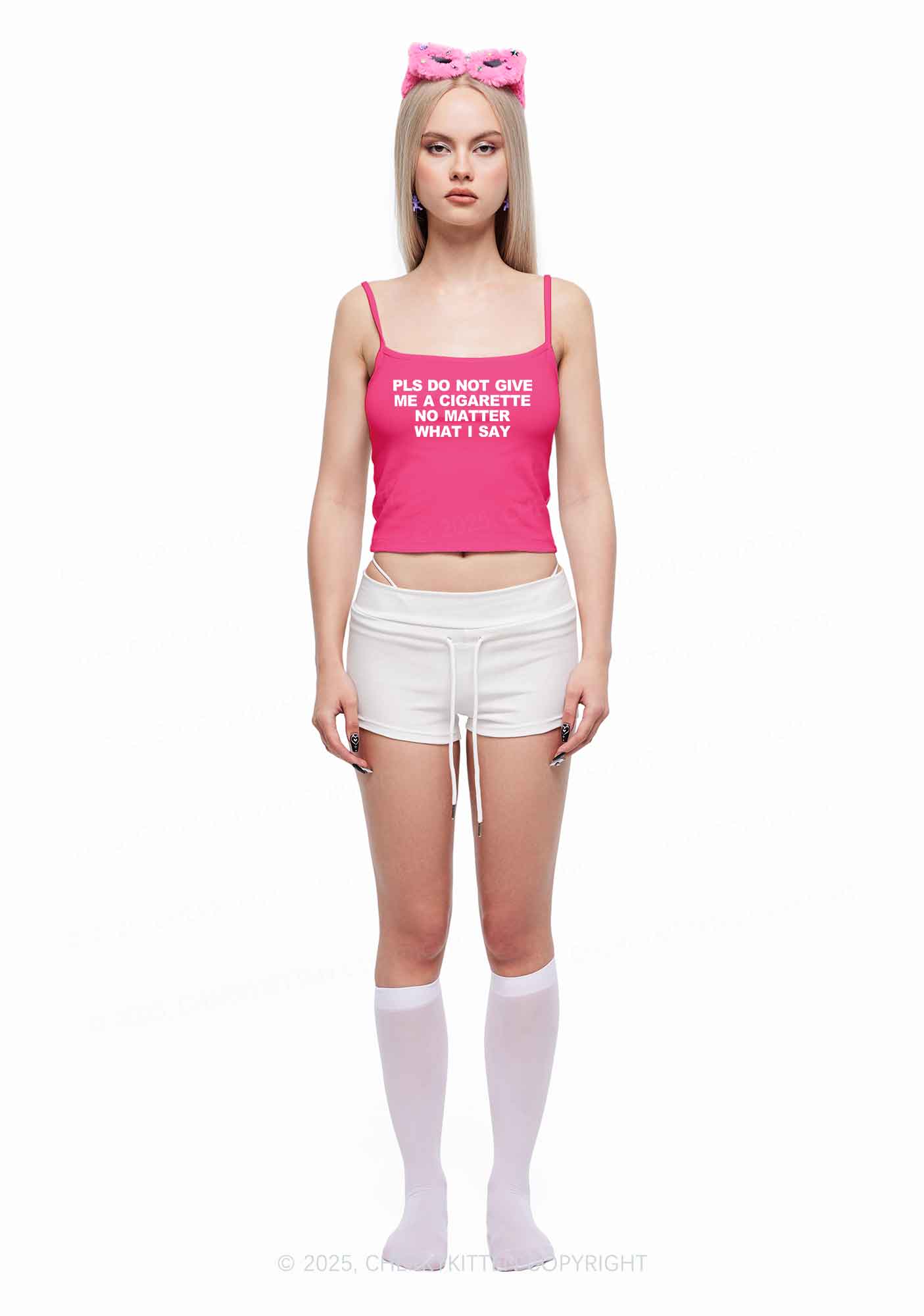 Don't Give Me Cigarette Y2K Spaghetti Strap Cami Cherrykitten - Image 2