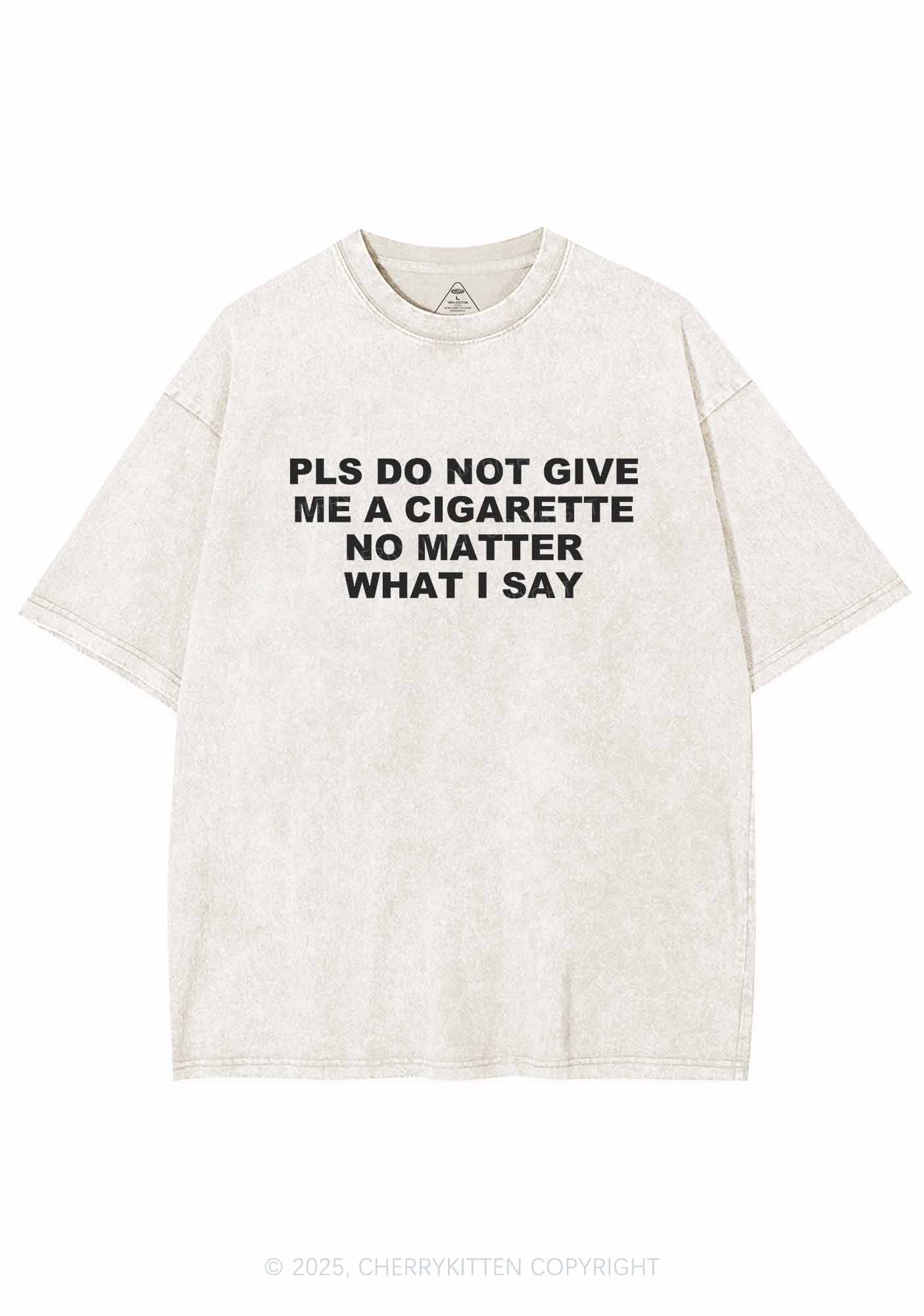 Don't Give Me Cigarette Y2K Washed Tee Cherrykitten - Image 6