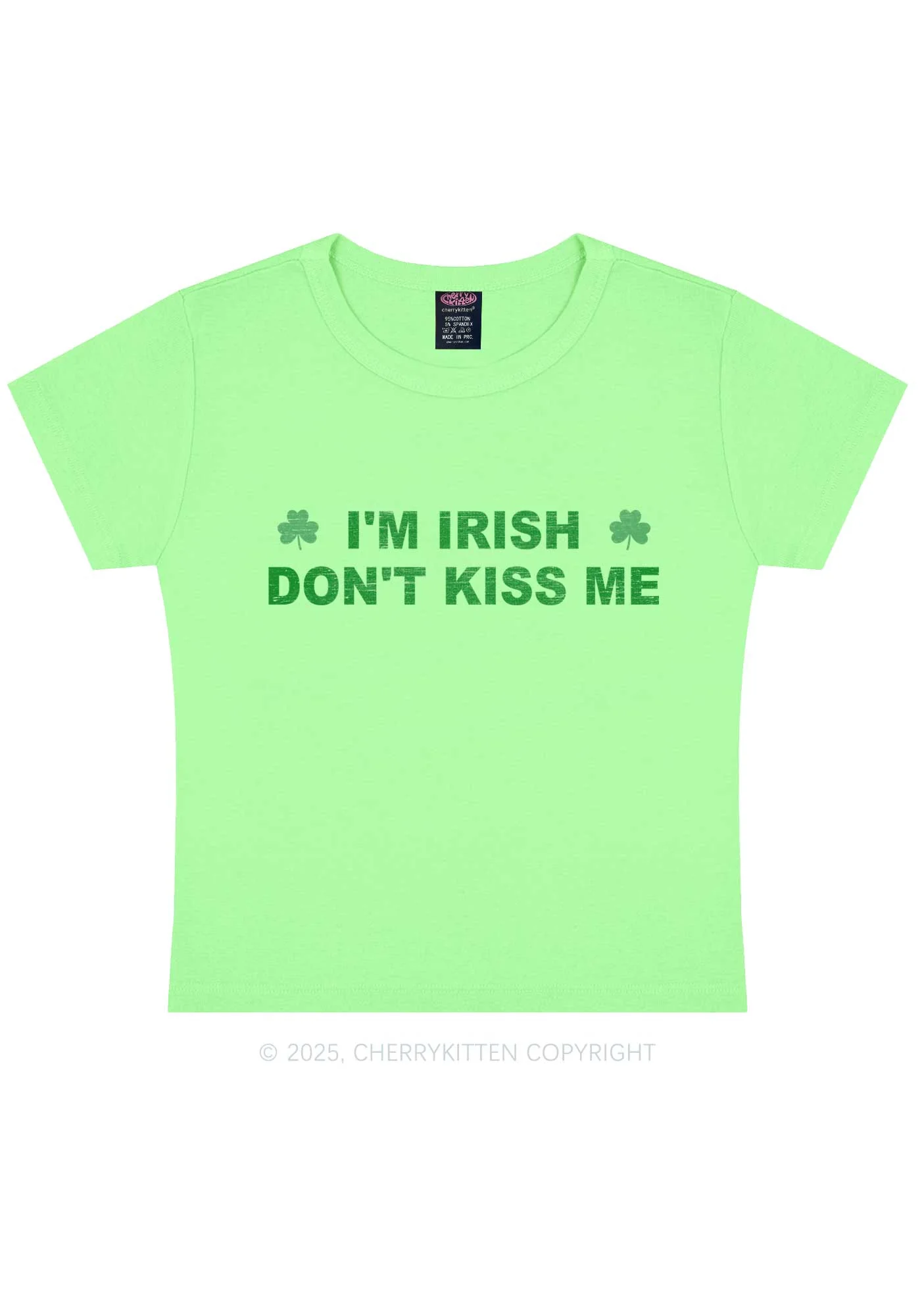 Dont Kiss Irish St Patricks Y2K Baby Tee Cherrykitten - Image 10