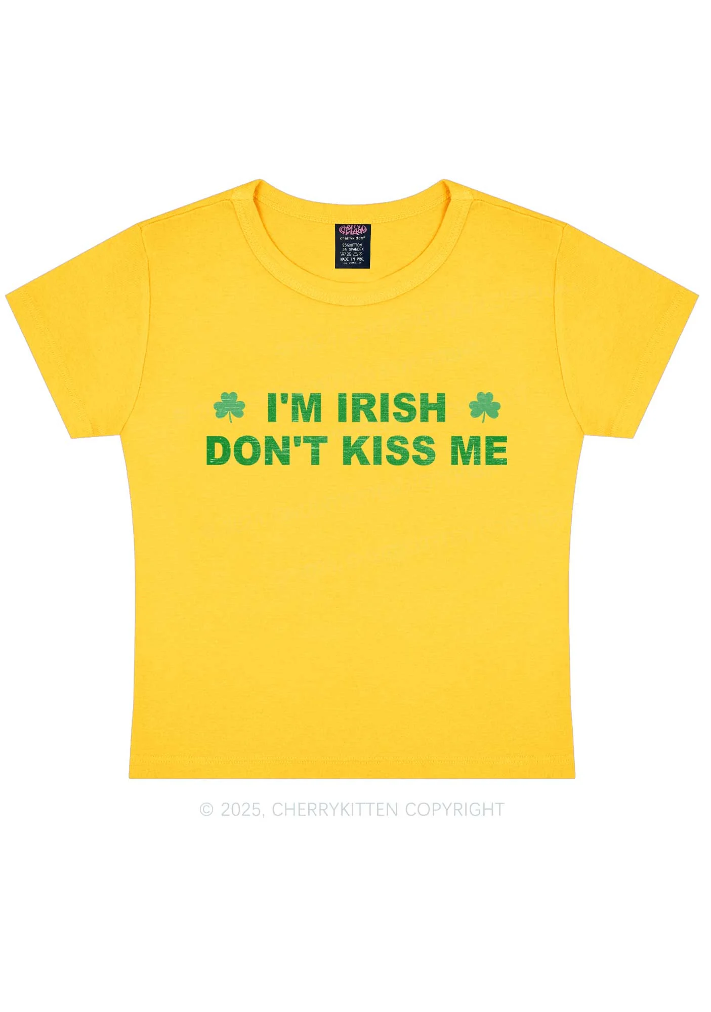 Dont Kiss Irish St Patricks Y2K Baby Tee Cherrykitten - Image 4