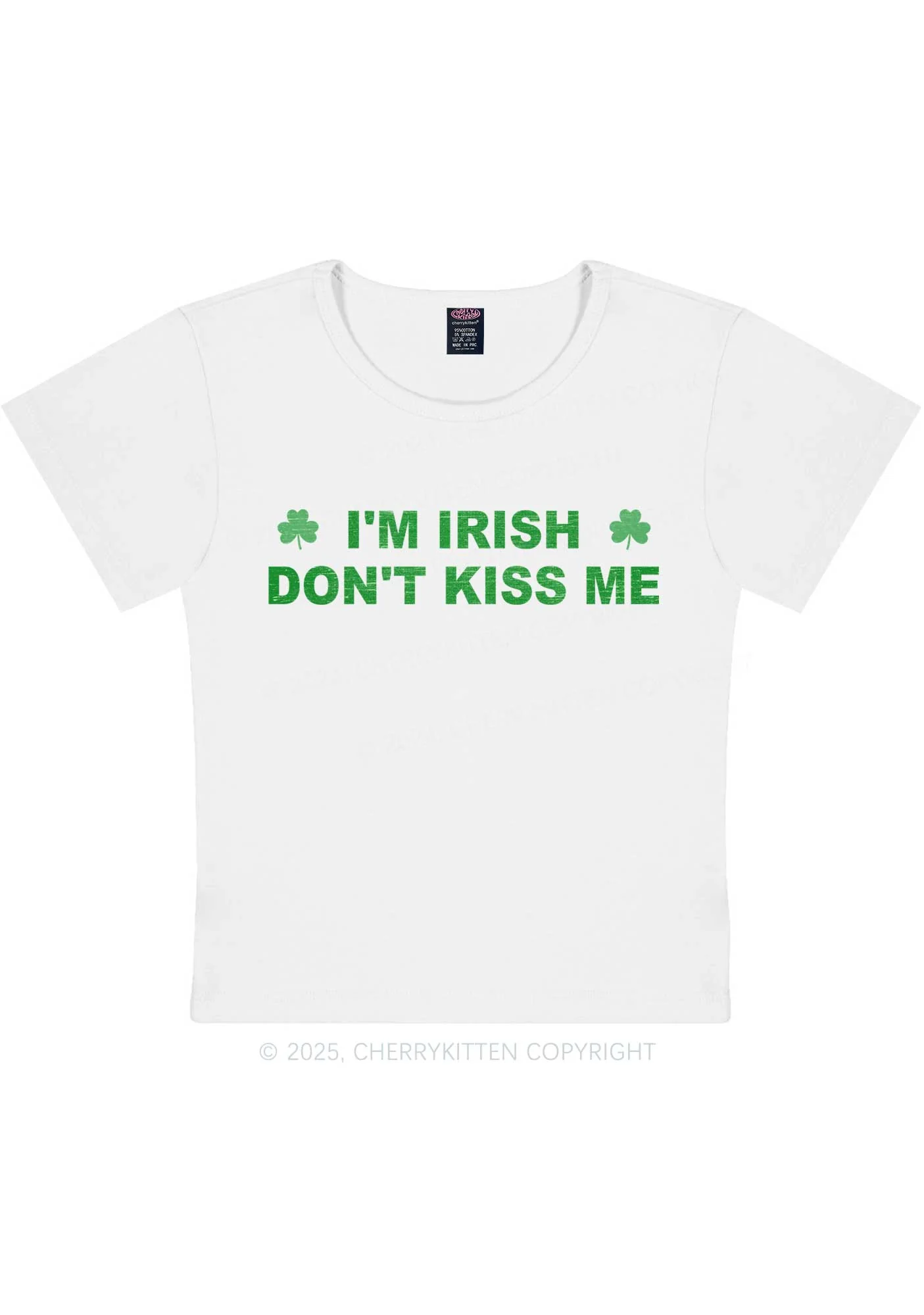 Dont Kiss Irish St Patricks Y2K Baby Tee Cherrykitten - Image 5