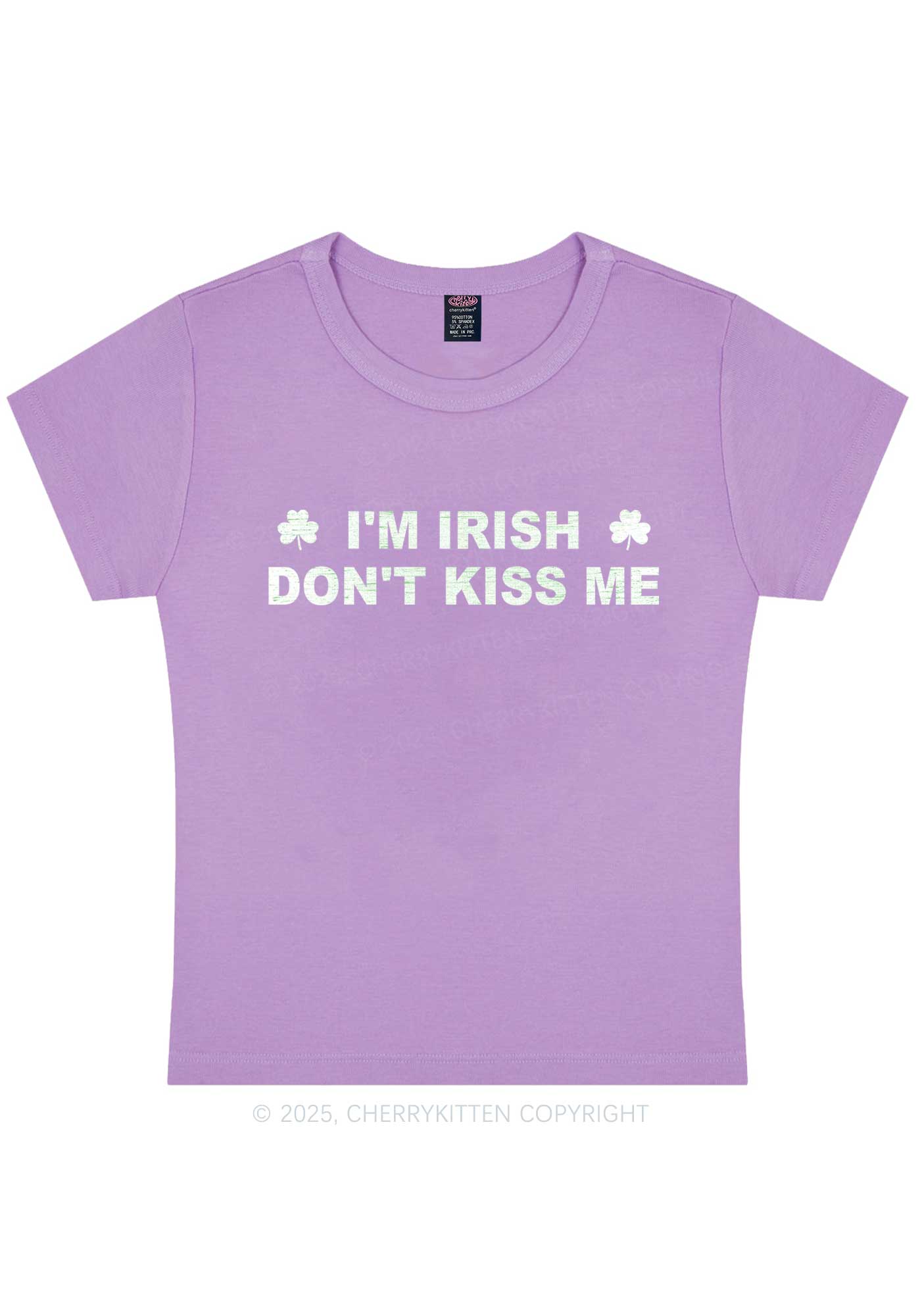 Dont Kiss Irish St Patricks Y2K Baby Tee Cherrykitten - Image 6