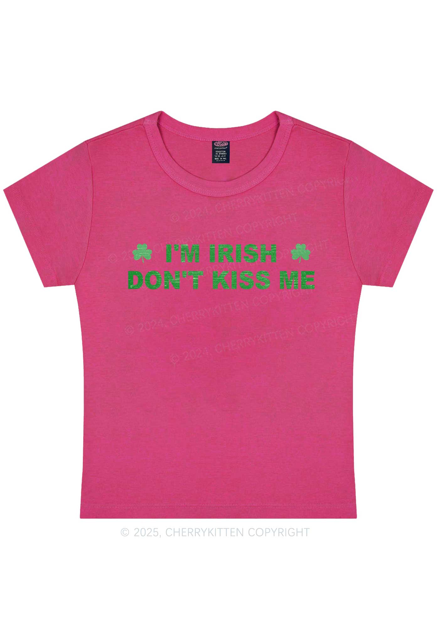 Dont Kiss Irish St Patricks Y2K Baby Tee Cherrykitten - Image 7