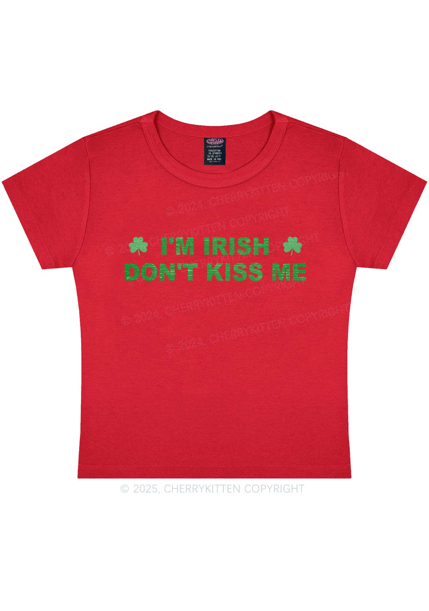 Dont Kiss Irish St Patricks Y2K Baby Tee Cherrykitten - Image 8