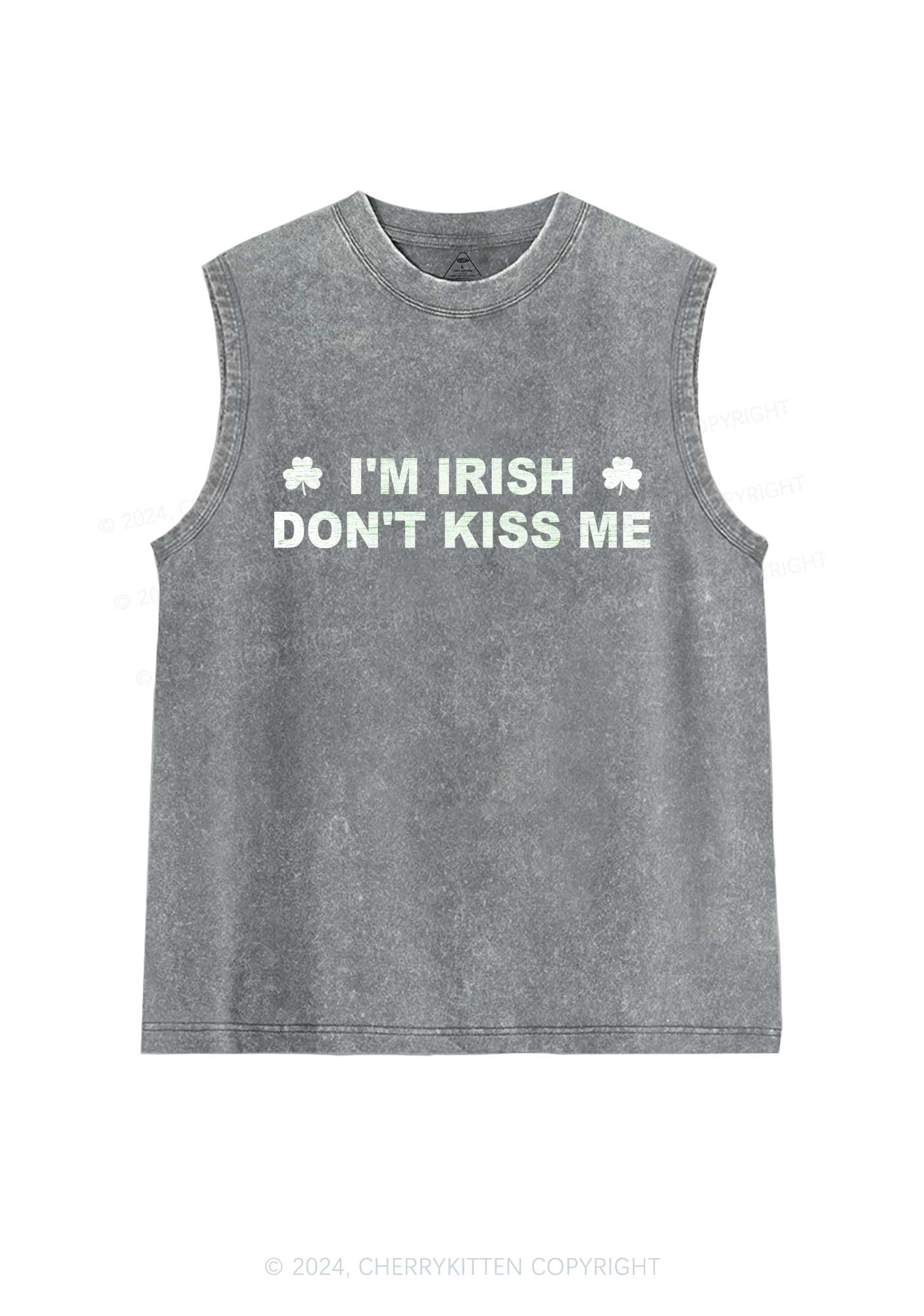 Dont Kiss Irish St Patricks Y2K Washed Tank Cherrykitten - Image 5