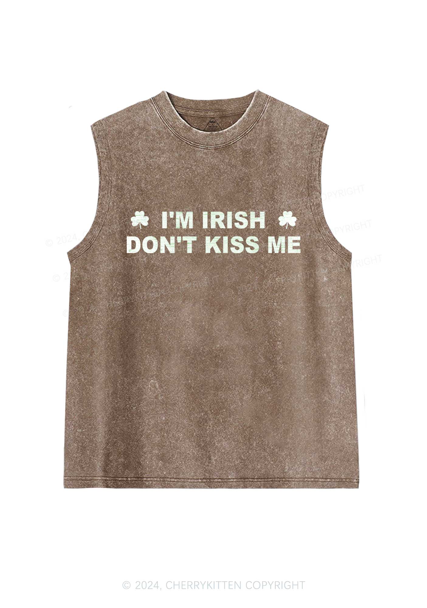 Dont Kiss Irish St Patricks Y2K Washed Tank Cherrykitten - Image 6
