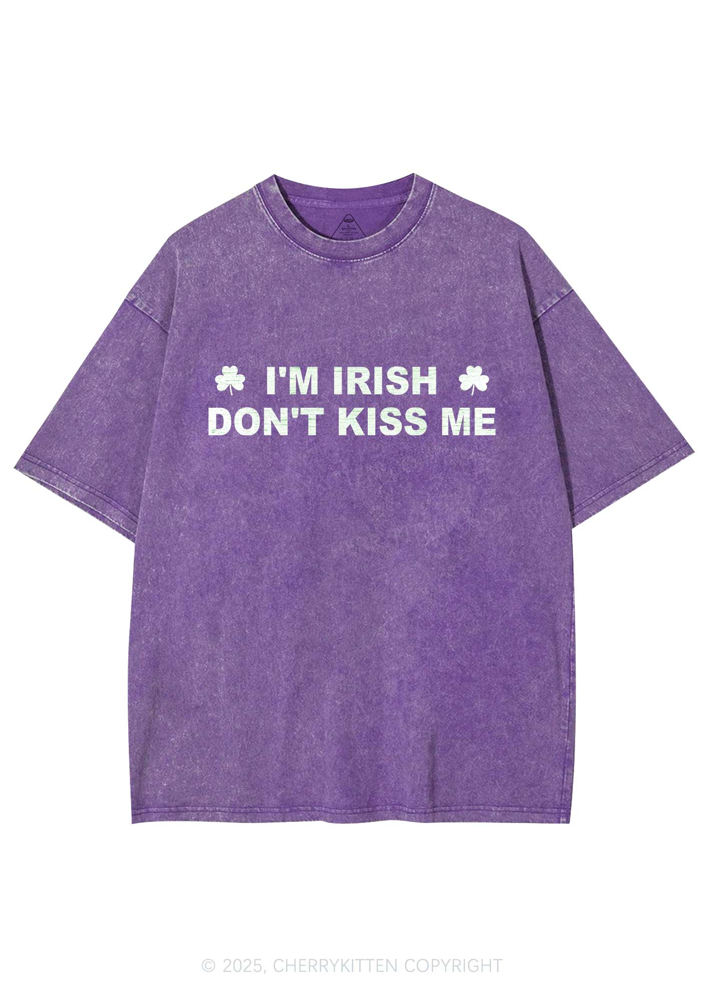 Dont Kiss Irish St Patricks Y2K Washed Tee Cherrykitten - Image 6