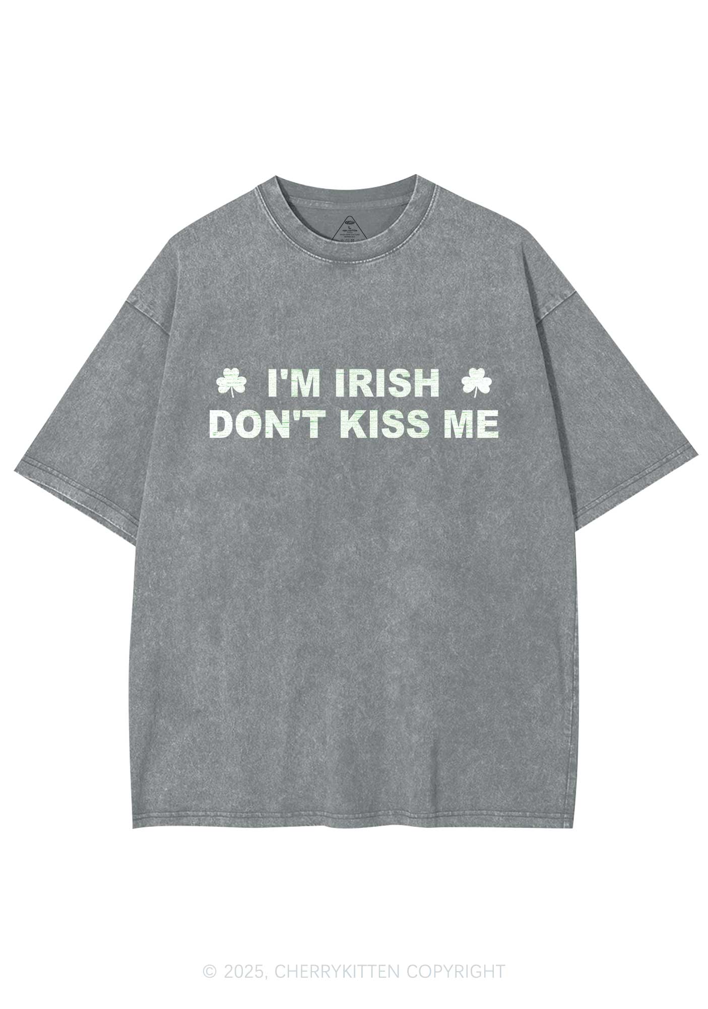 Dont Kiss Irish St Patricks Y2K Washed Tee Cherrykitten - Image 8