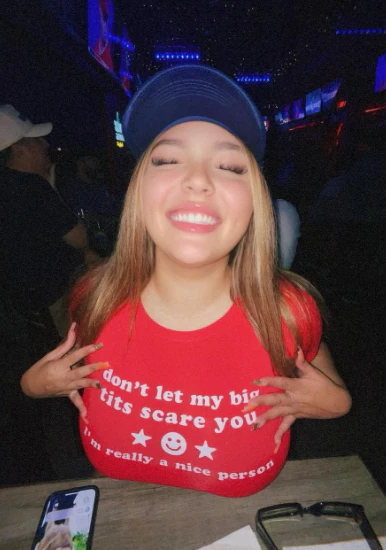 Don't Let My Big Txts Scare You Y2K Baby Tee Cherrykitten - Image 3
