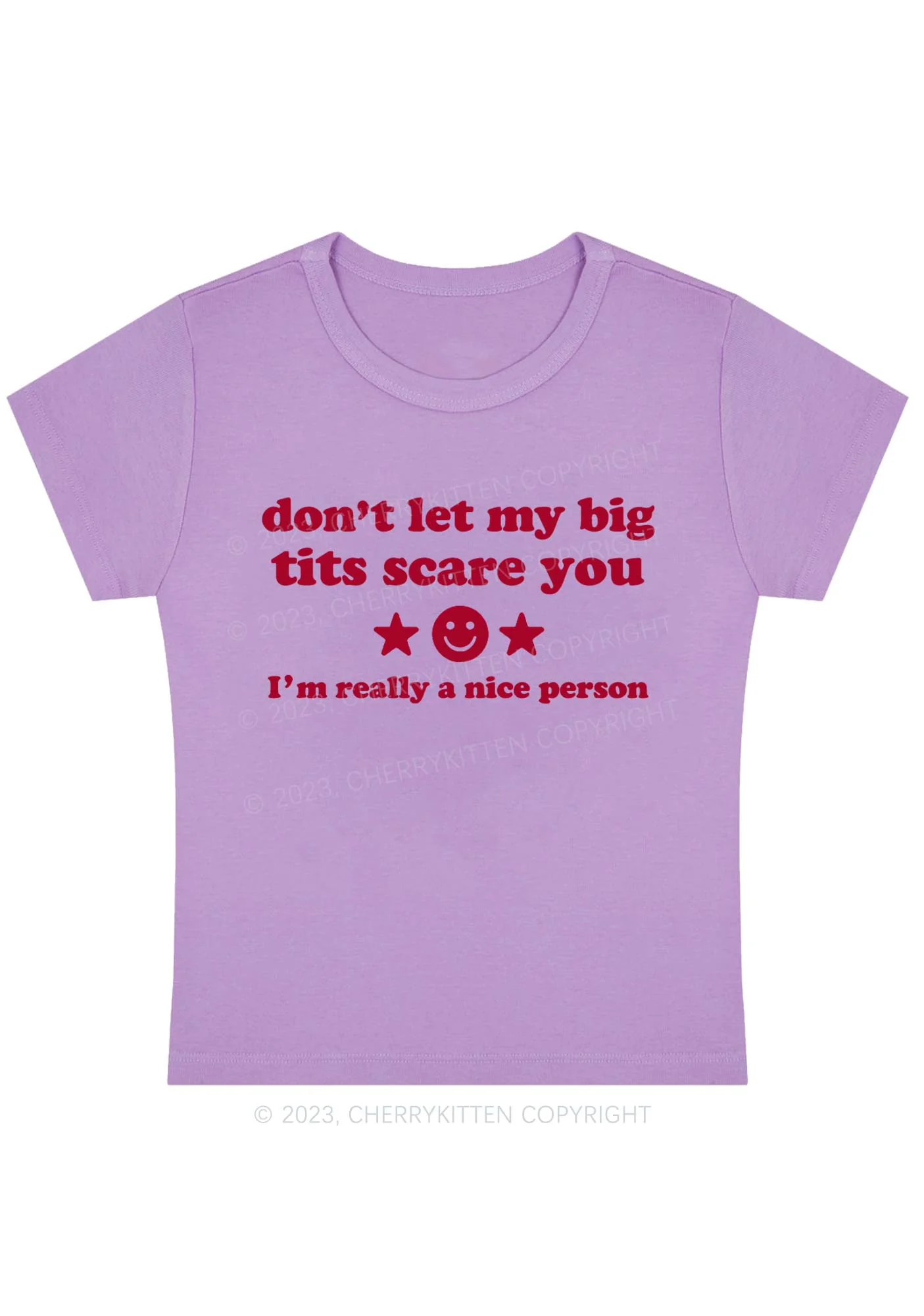 Don't Let My Big Txts Scare You Y2K Baby Tee Cherrykitten - Image 8