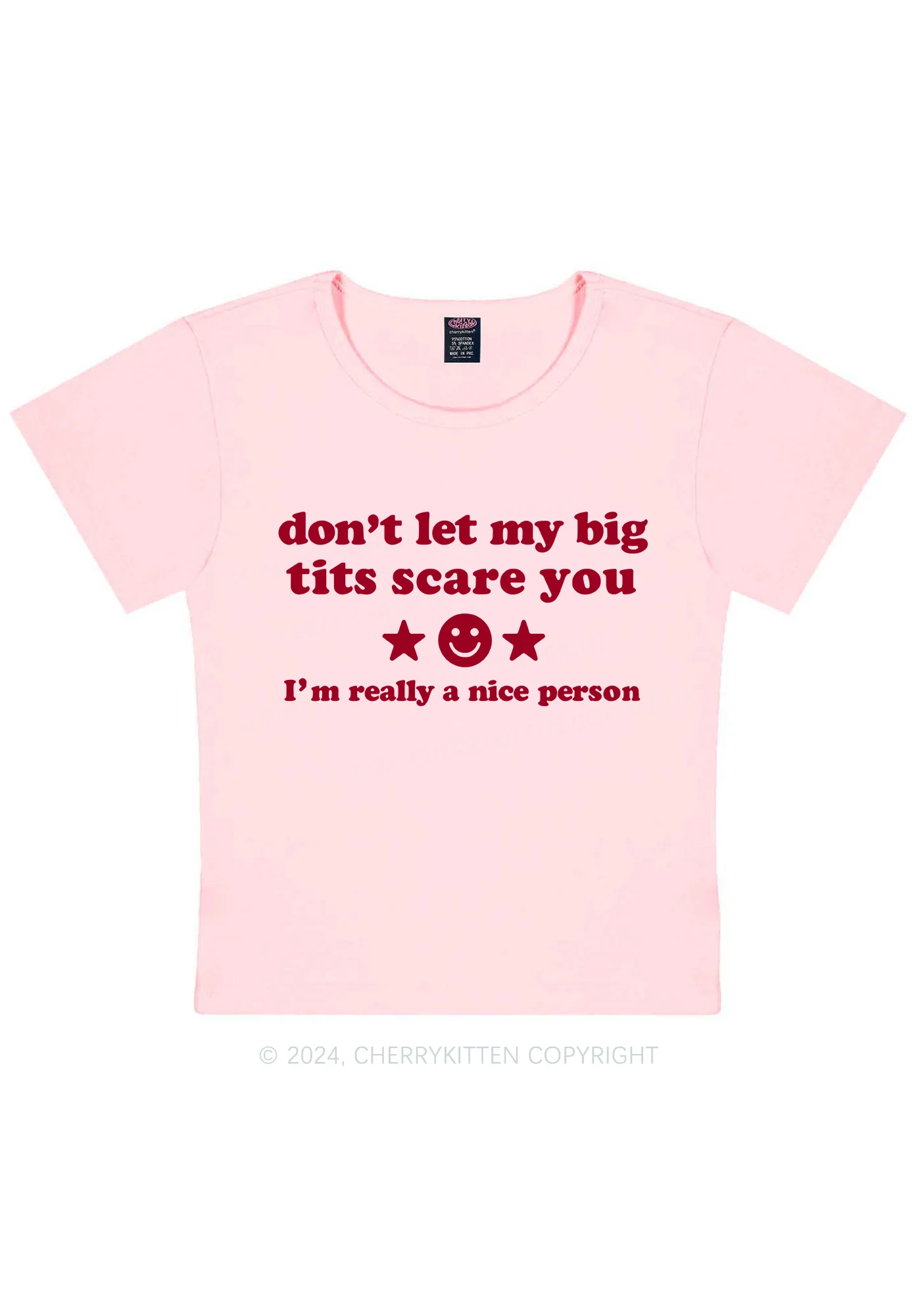 Don't Let My Big Txts Scare You Y2K Baby Tee Cherrykitten - Image 9