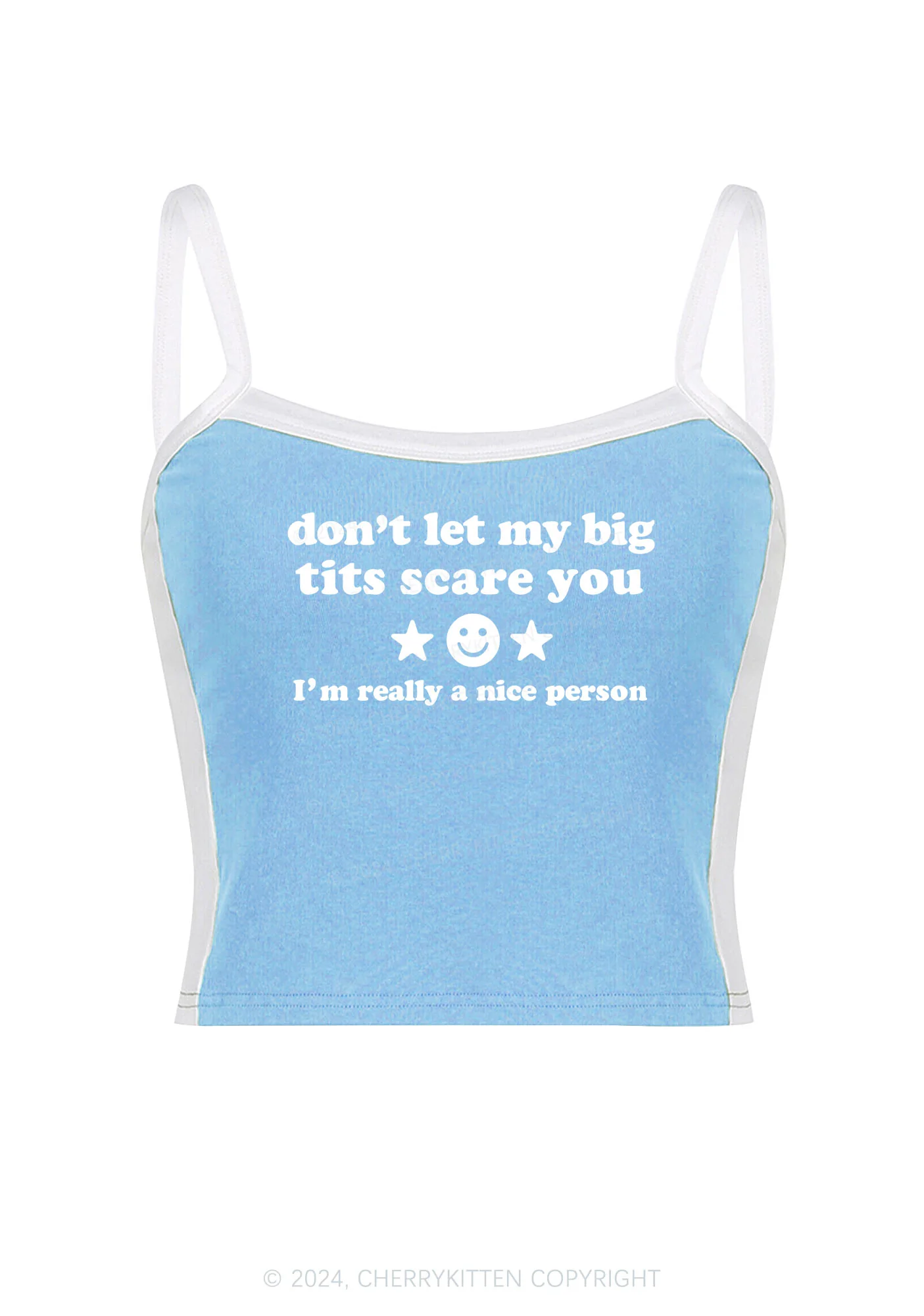 Dont Let My Big Txts Scare You Y2K Color Block Crop Cami Top Cherrykitten - Image 4