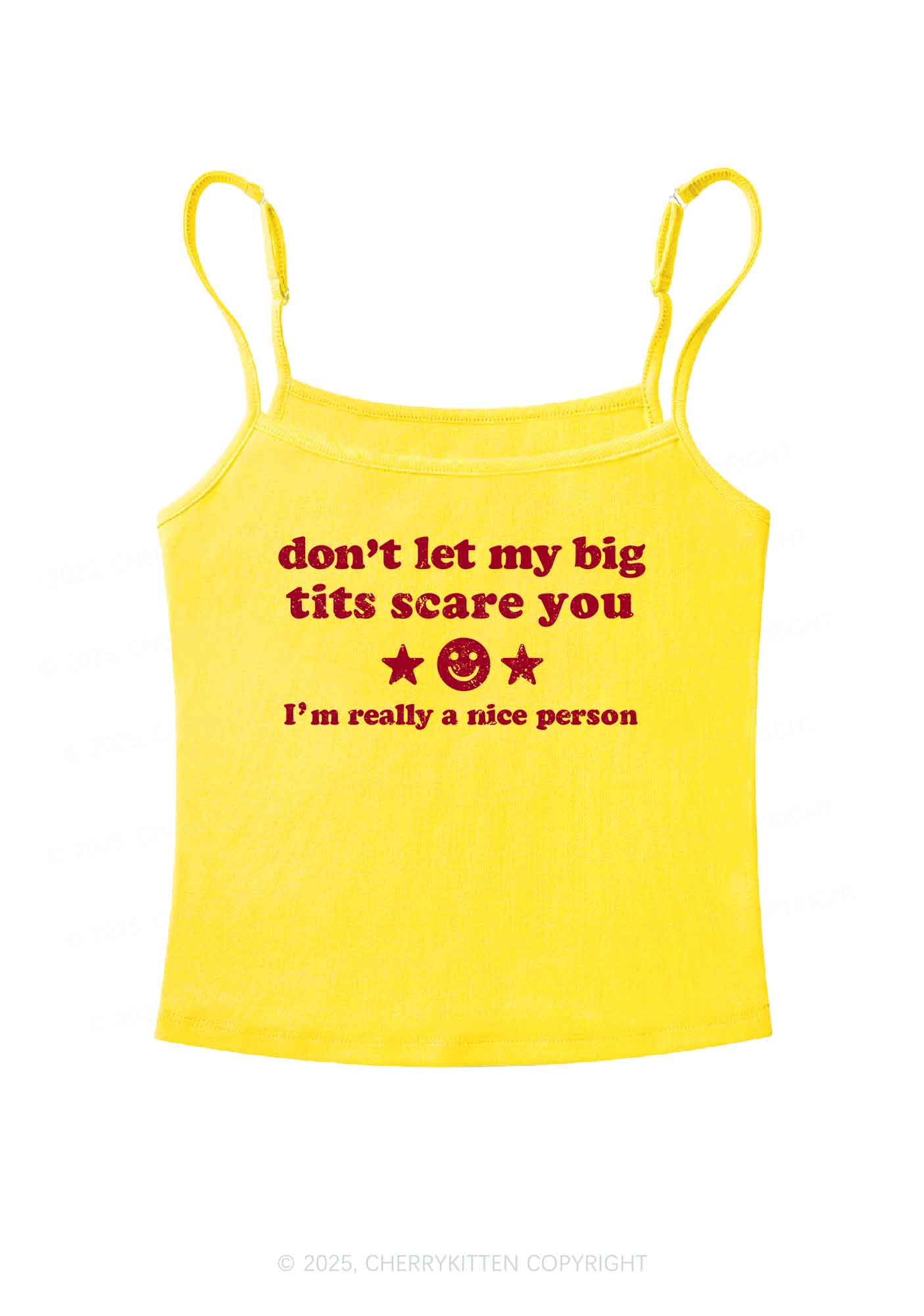 Don't Let My Big Txts Scare You Y2K Spaghetti Strap Cami Cherrykitten - Image 5