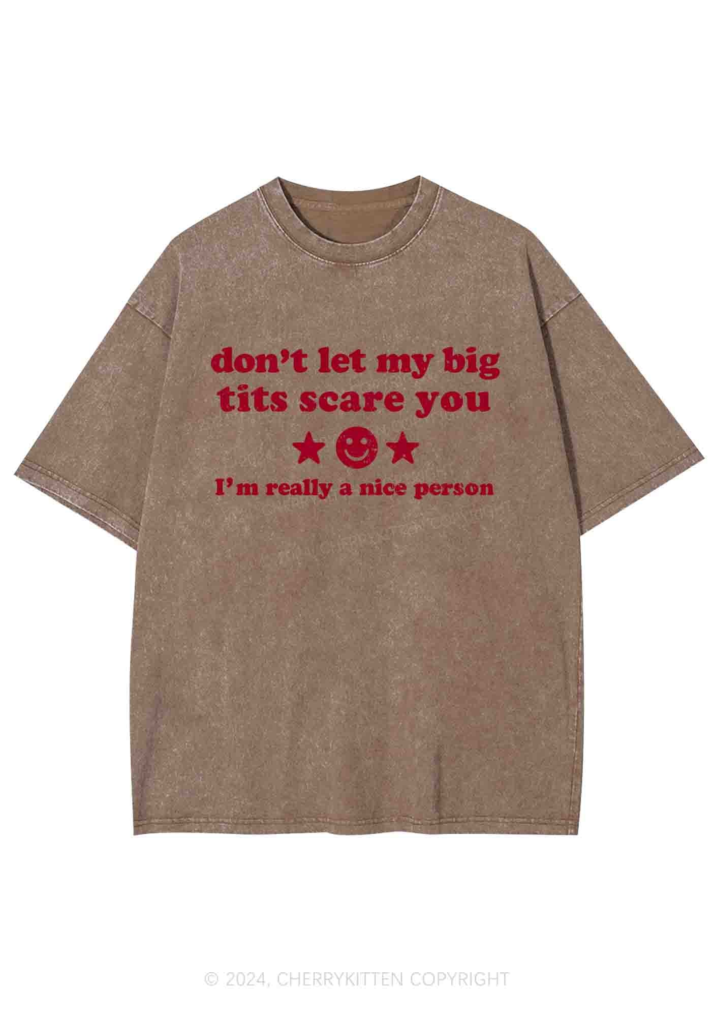 Don't Let My Big Txts Scare You Y2K Washed Tee Cherrykitten - Image 6