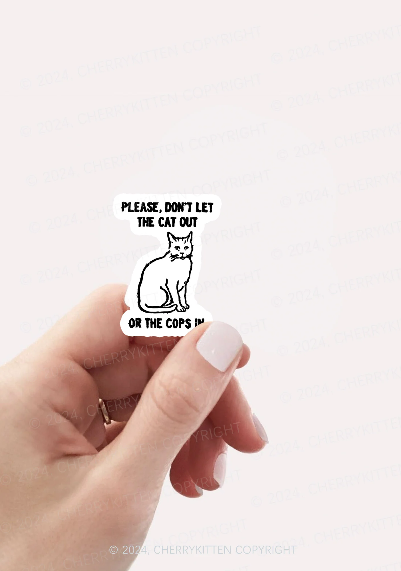 Don't Let The Cat Out 1Pc Y2K Sticker Cherrykitten - Image 2
