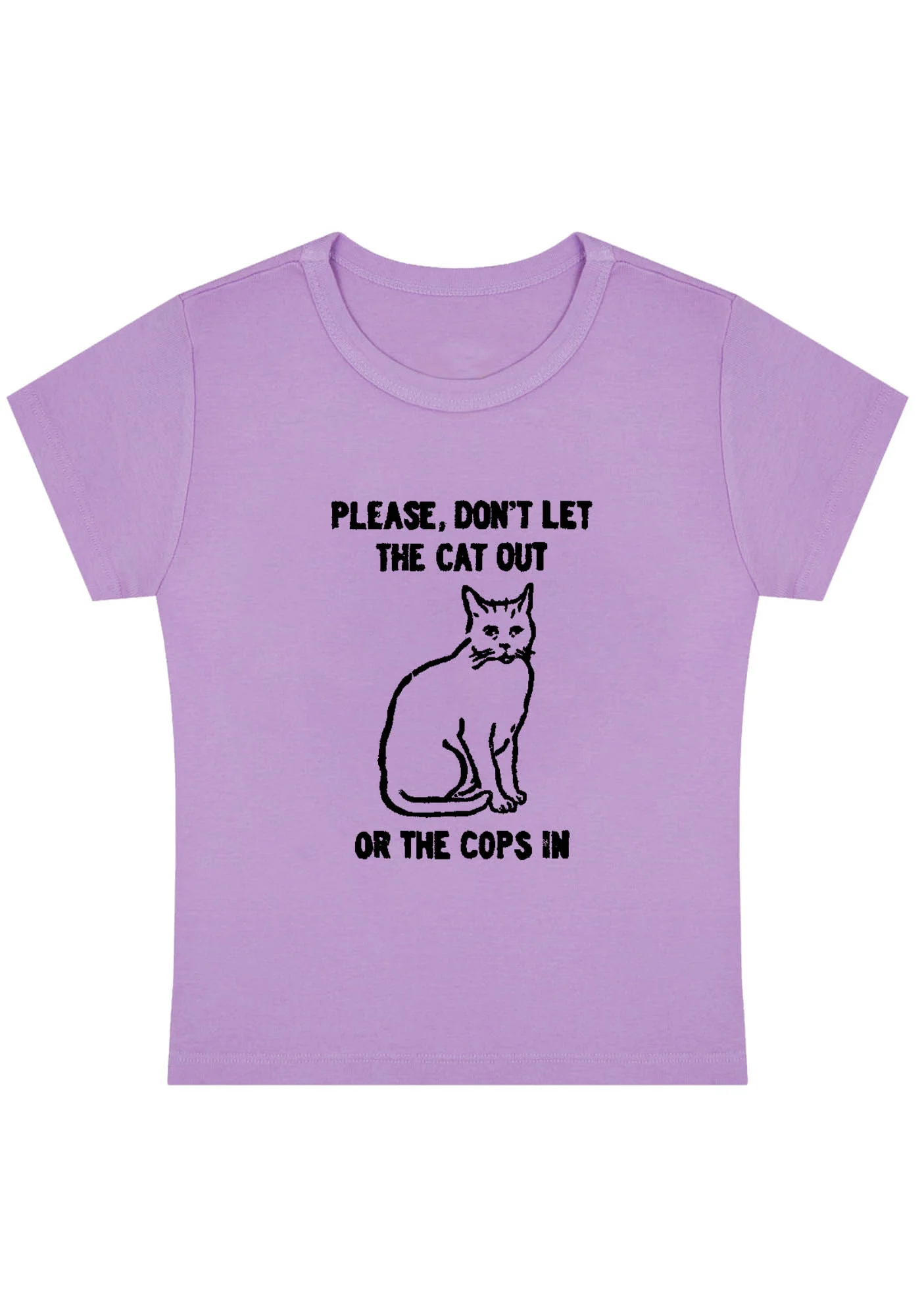 Don't Let The Cat Out Y2K Baby Tee - Image 4