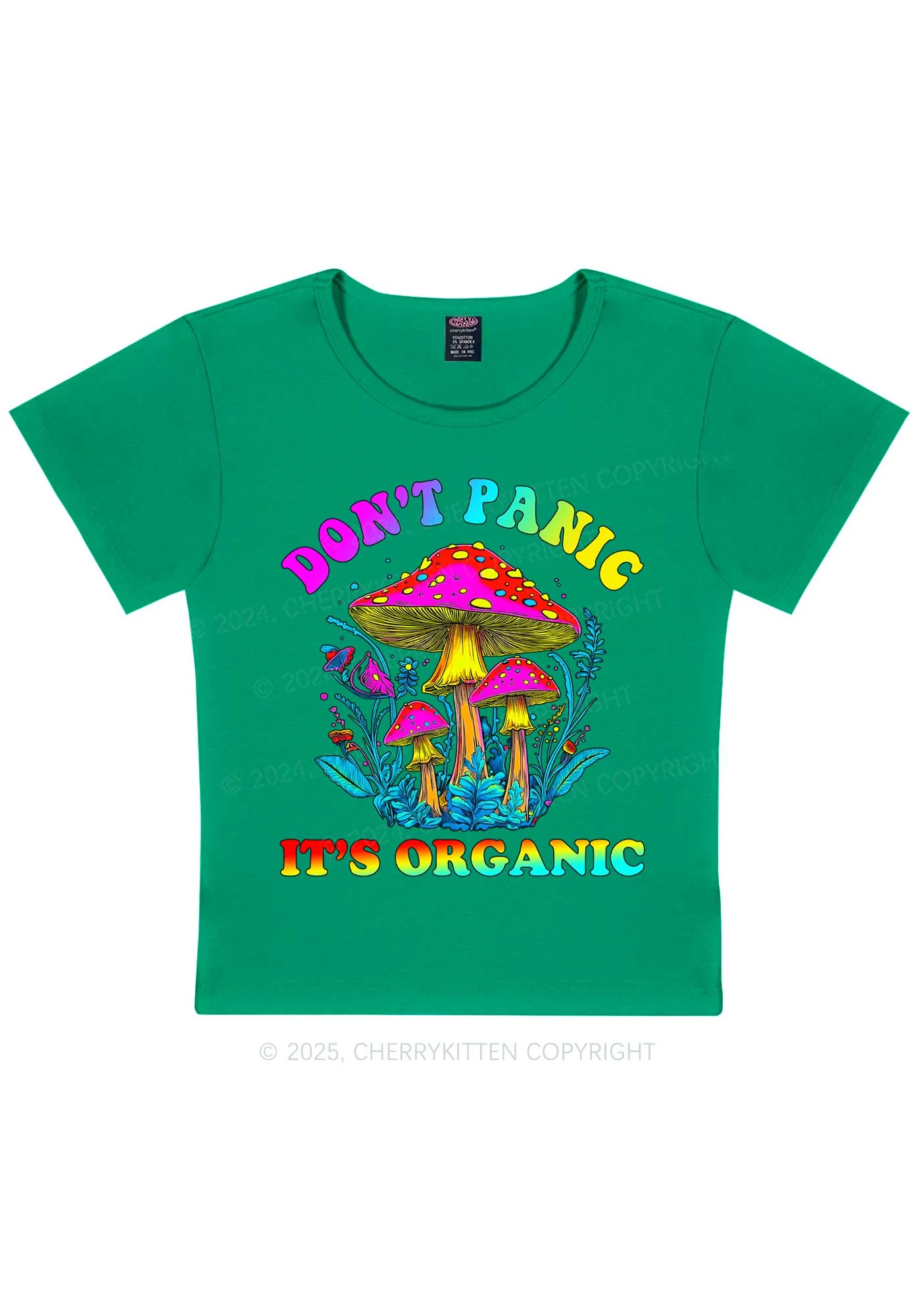 Dont Panic Its Organic Y2K Baby Tee Cherrykitten - Image 10