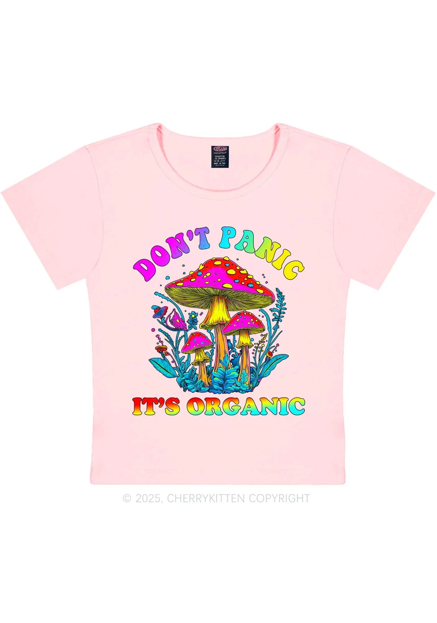 Dont Panic Its Organic Y2K Baby Tee Cherrykitten - Image 11