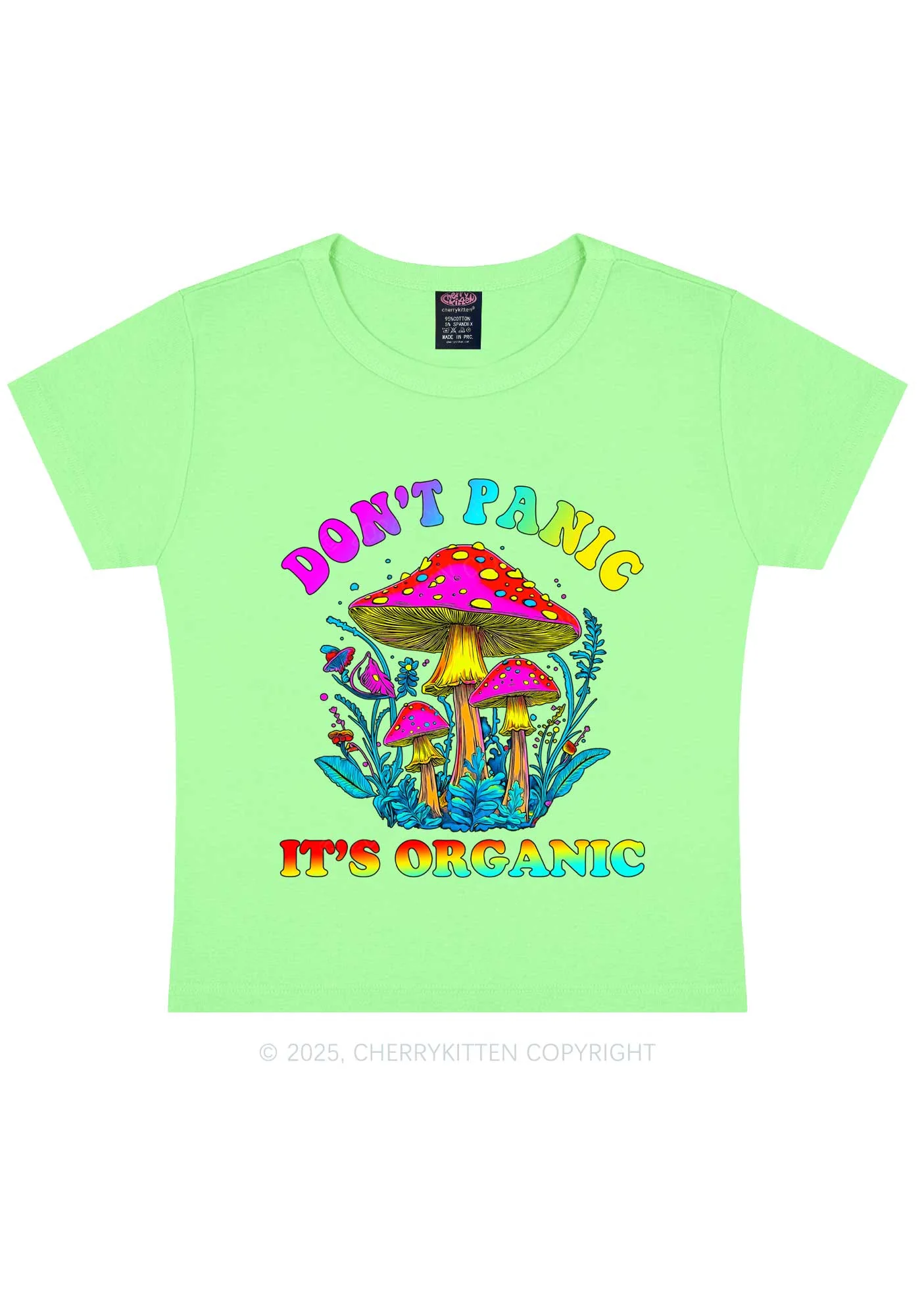 Dont Panic Its Organic Y2K Baby Tee Cherrykitten - Image 12