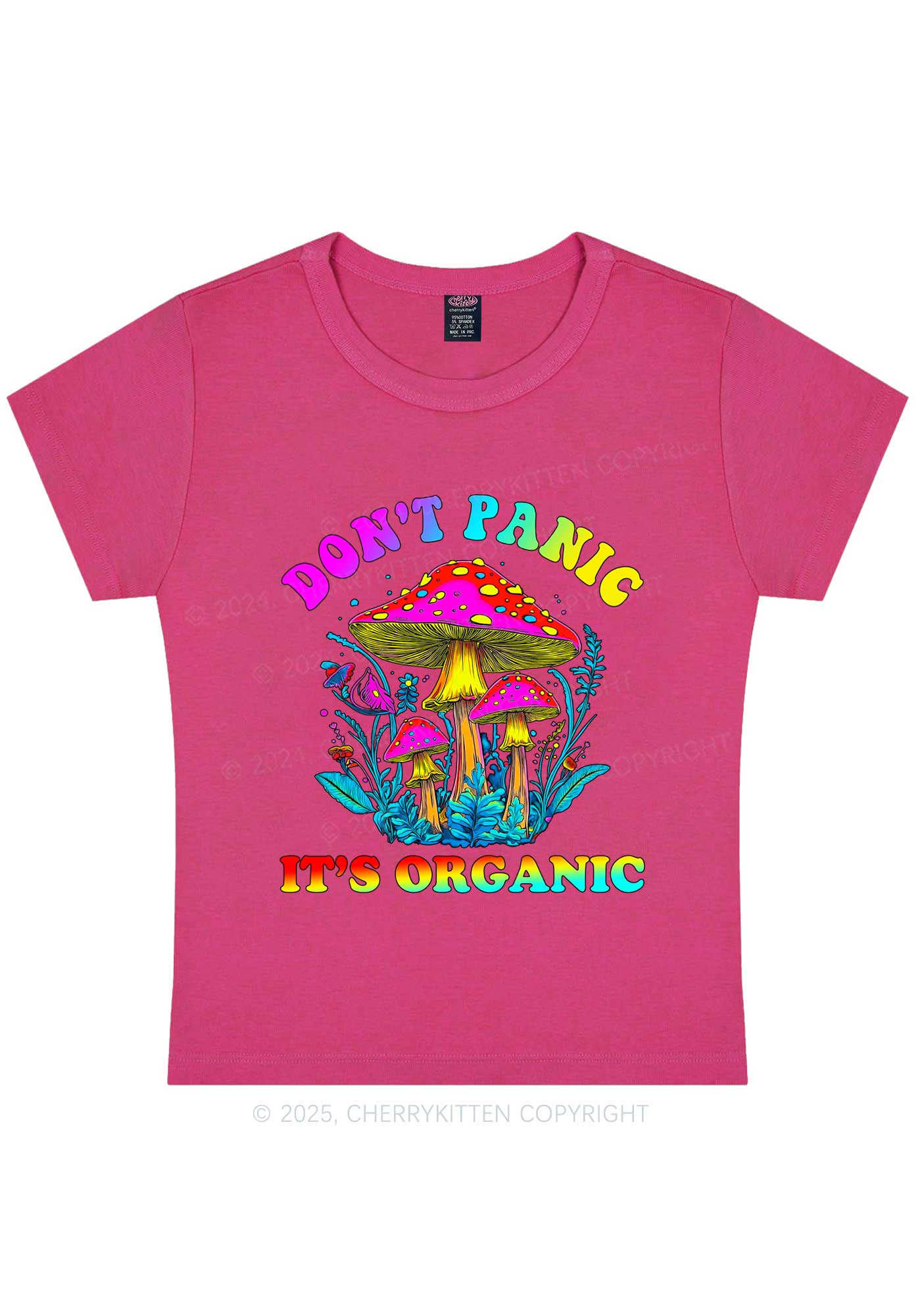 Dont Panic Its Organic Y2K Baby Tee Cherrykitten - Image 6