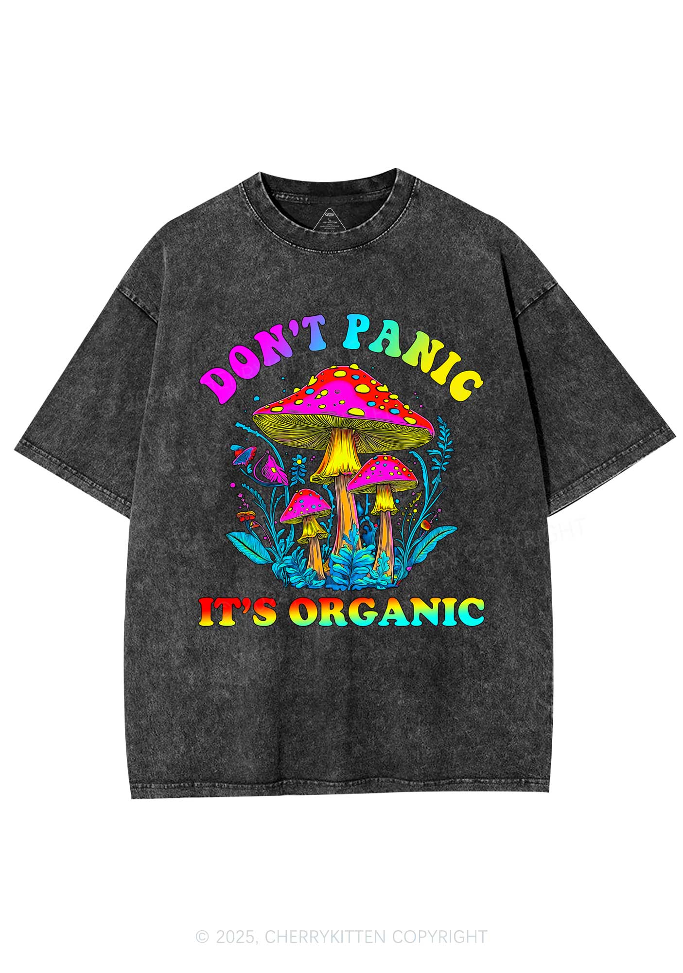 Dont Panic Its Organic Y2K Shirts Washed Tee Cherrykitten - Image 3
