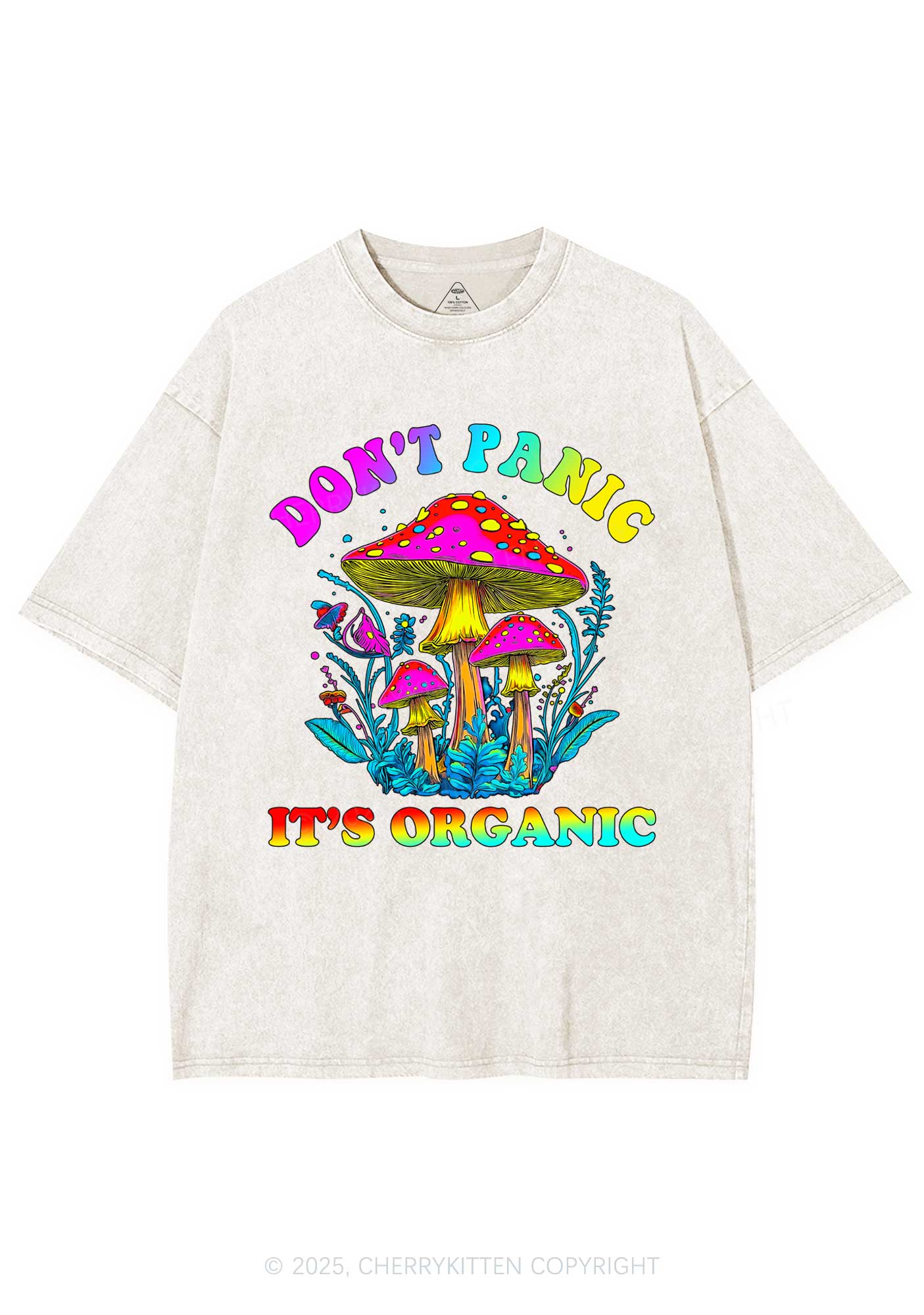 Dont Panic Its Organic Y2K Shirts Washed Tee Cherrykitten - Image 5