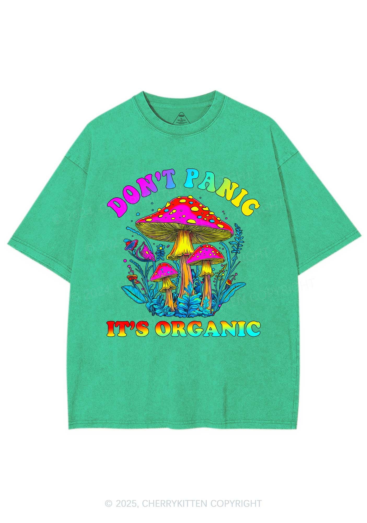 Dont Panic Its Organic Y2K Shirts Washed Tee Cherrykitten - Image 6