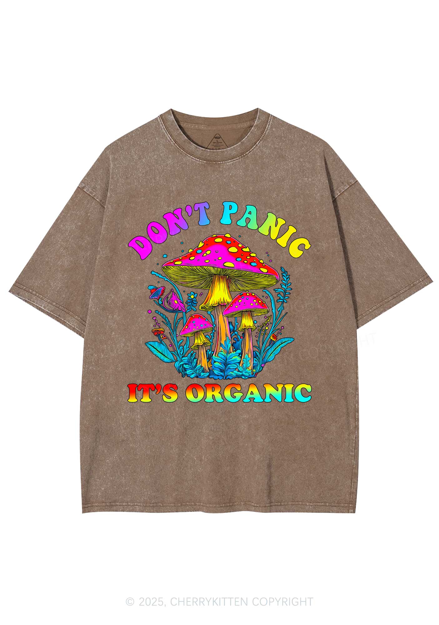 Dont Panic Its Organic Y2K Shirts Washed Tee Cherrykitten - Image 7