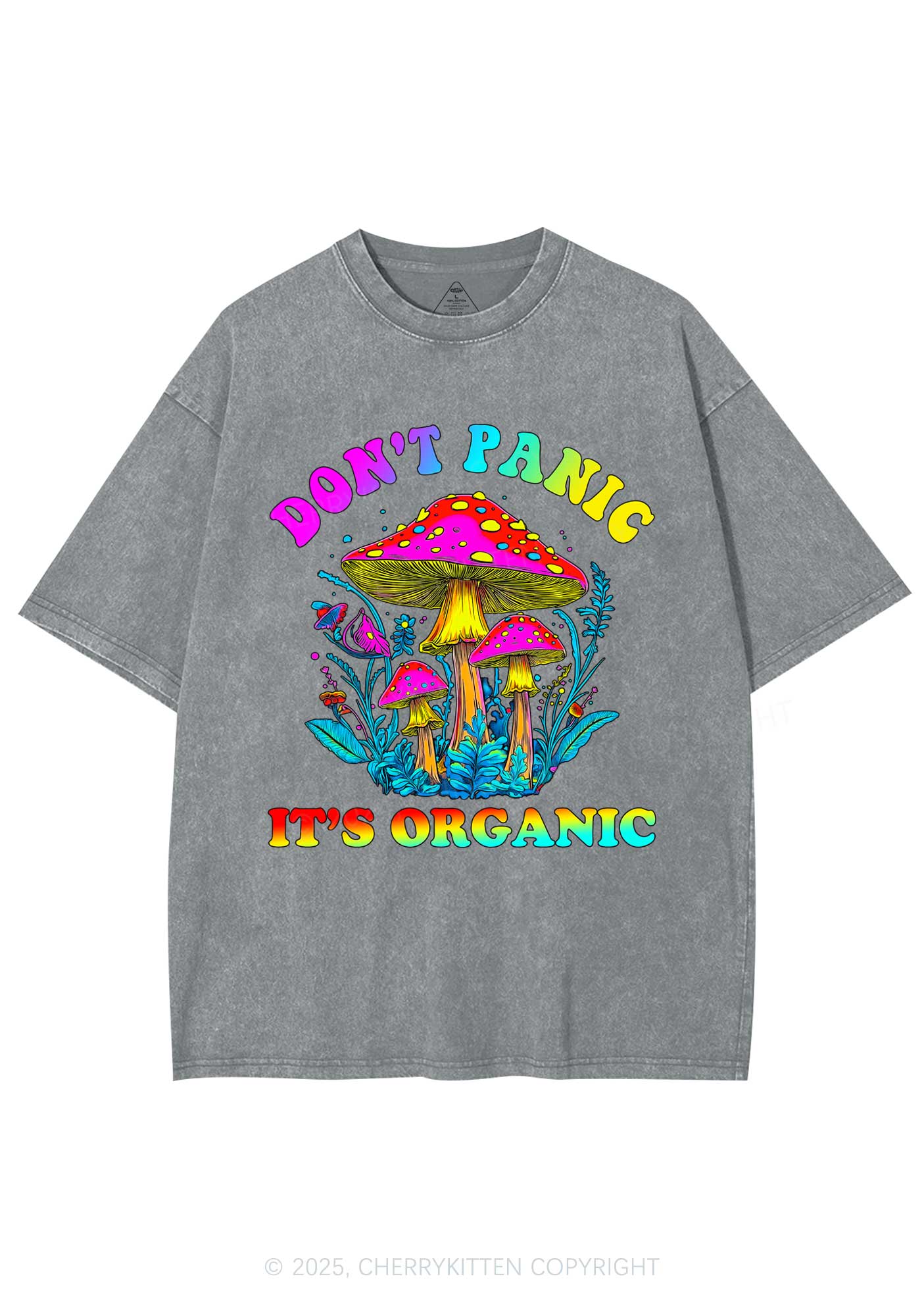Dont Panic Its Organic Y2K Shirts Washed Tee Cherrykitten - Image 8
