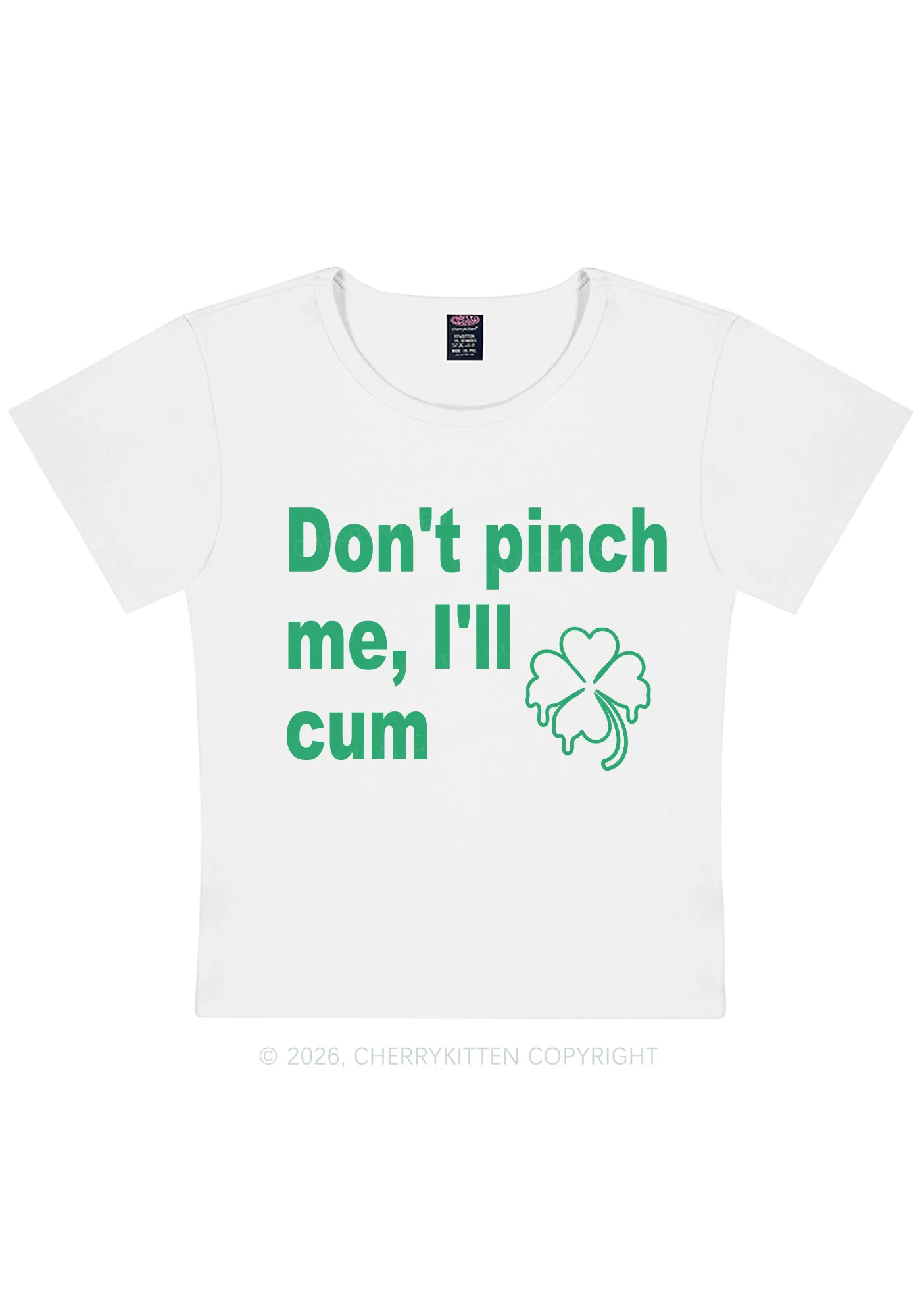 Dont Pinch Me St Patricks Y2K Baby Tee Cherrykitten - Image 3