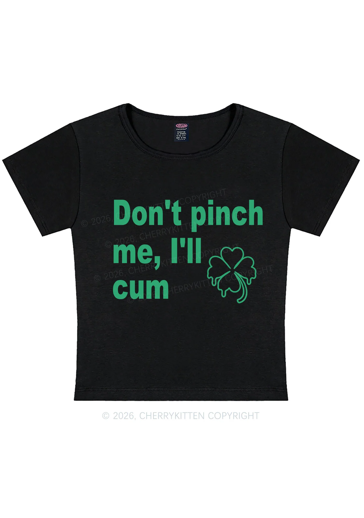 Dont Pinch Me St Patricks Y2K Baby Tee Cherrykitten - Image 4