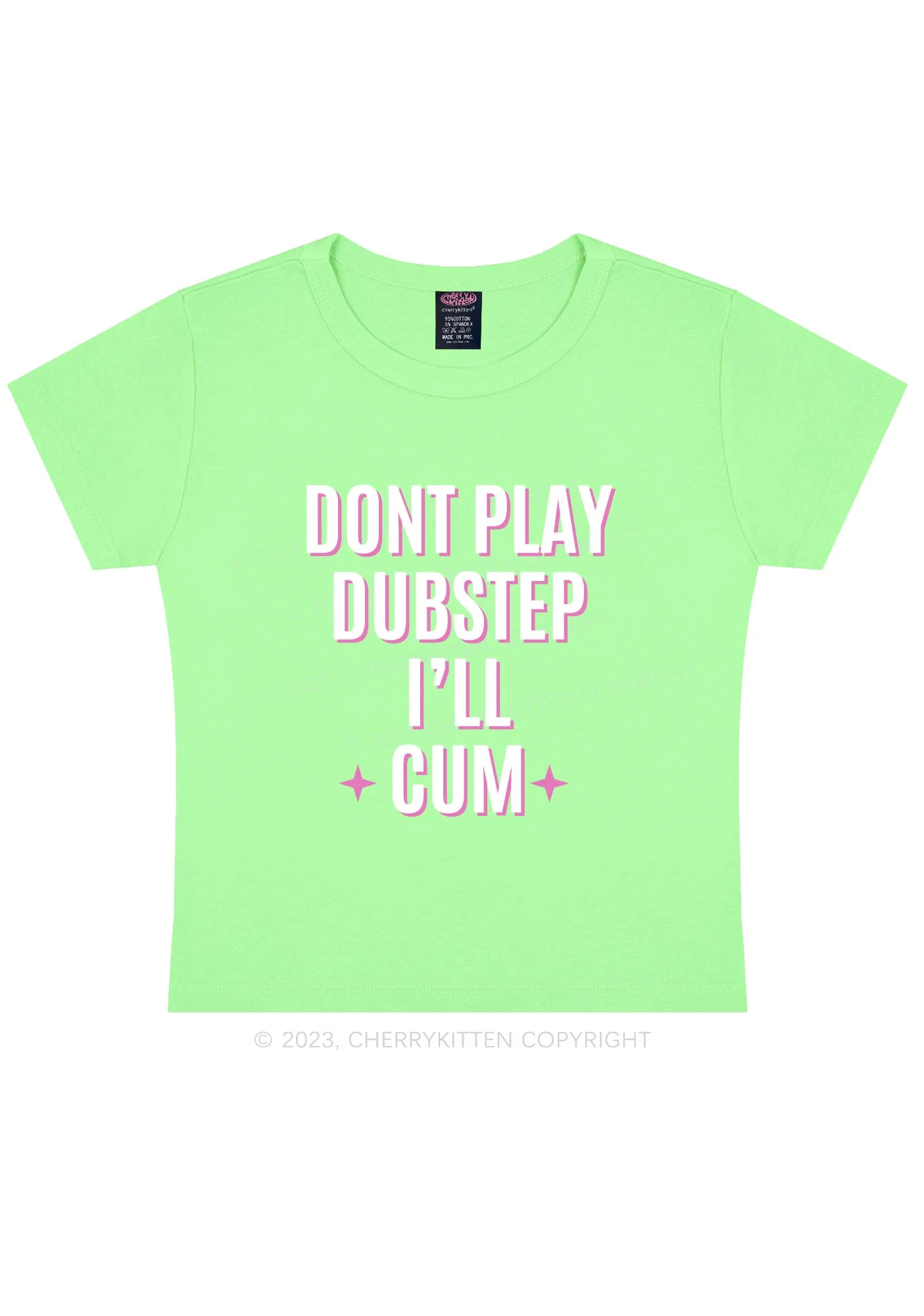 Dont Play Dubstep Y2K Baby Tee Cherrykitten - Image 12