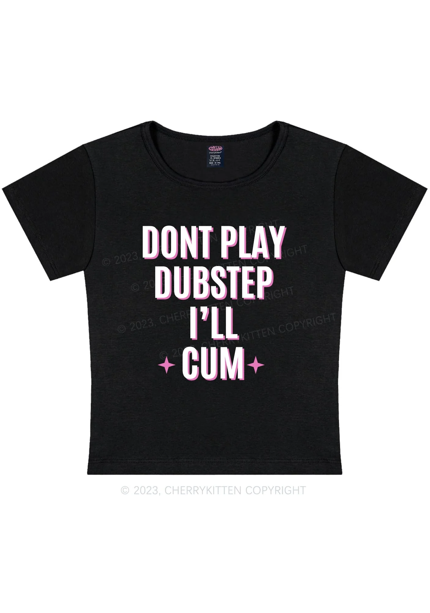 Dont Play Dubstep Y2K Baby Tee Cherrykitten - Image 4
