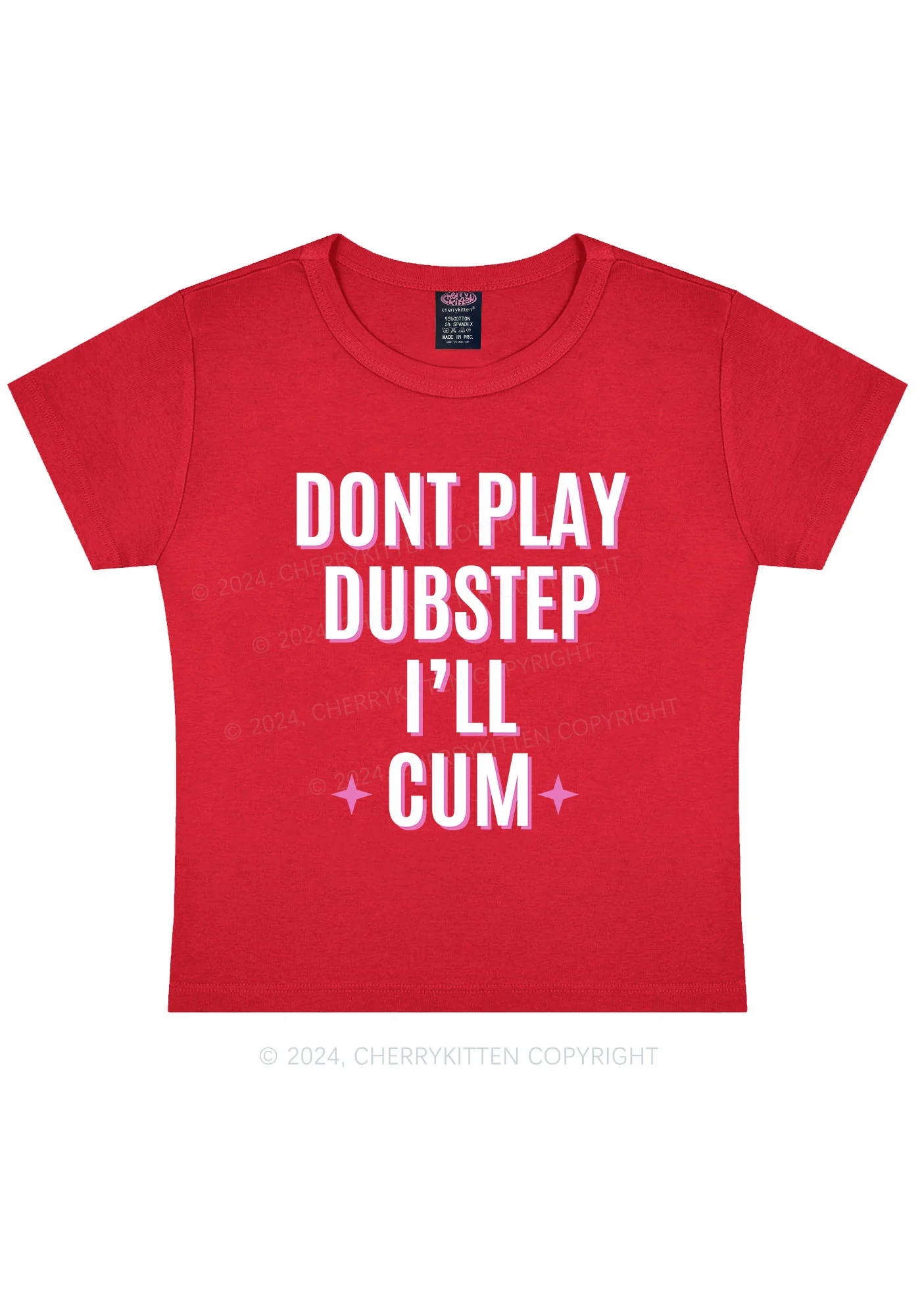 Dont Play Dubstep Y2K Baby Tee Cherrykitten - Image 5