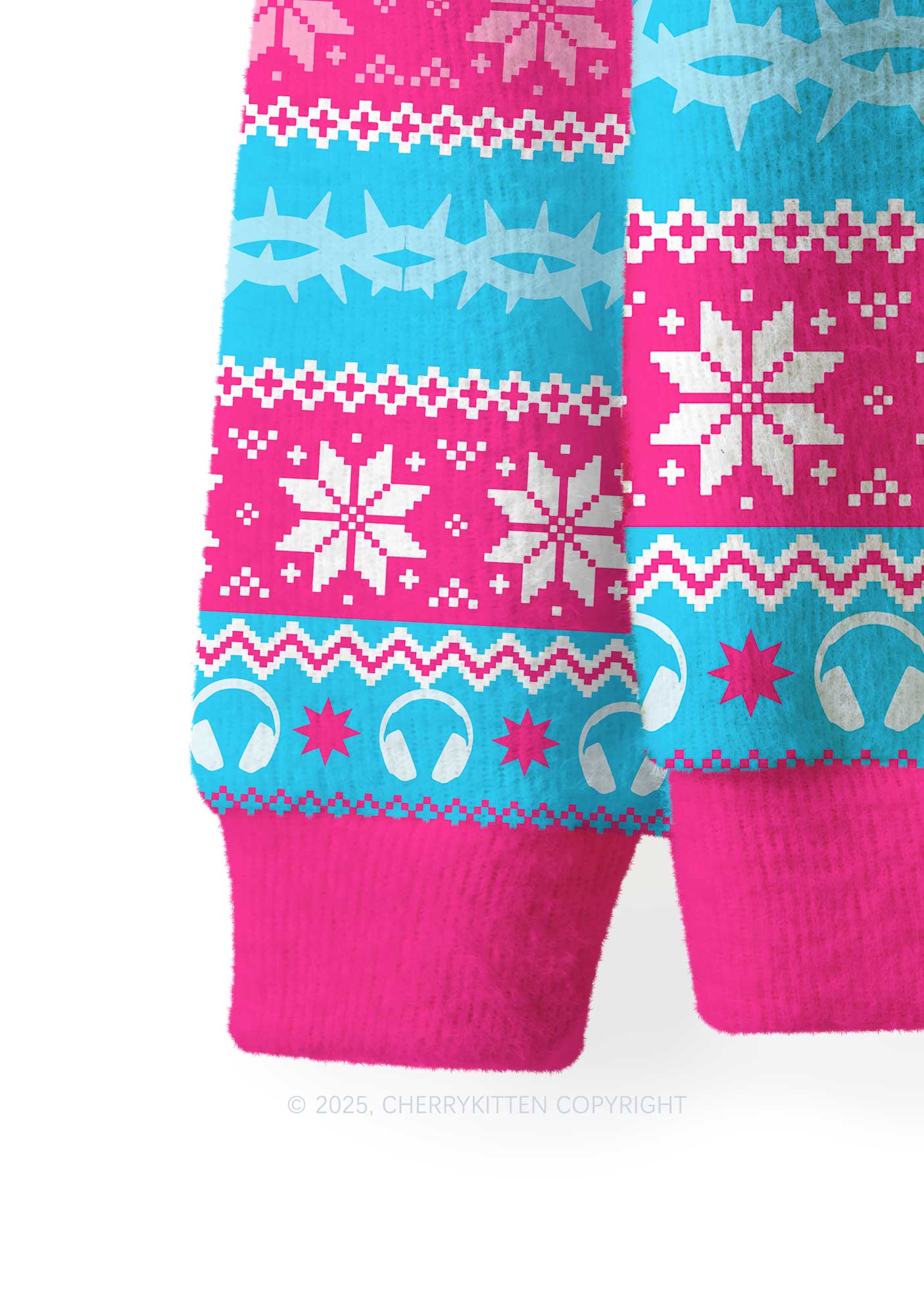 Dont Play Dubstep Y2K Christmas Knit Sweatshirt Cherrykitten - Image 3