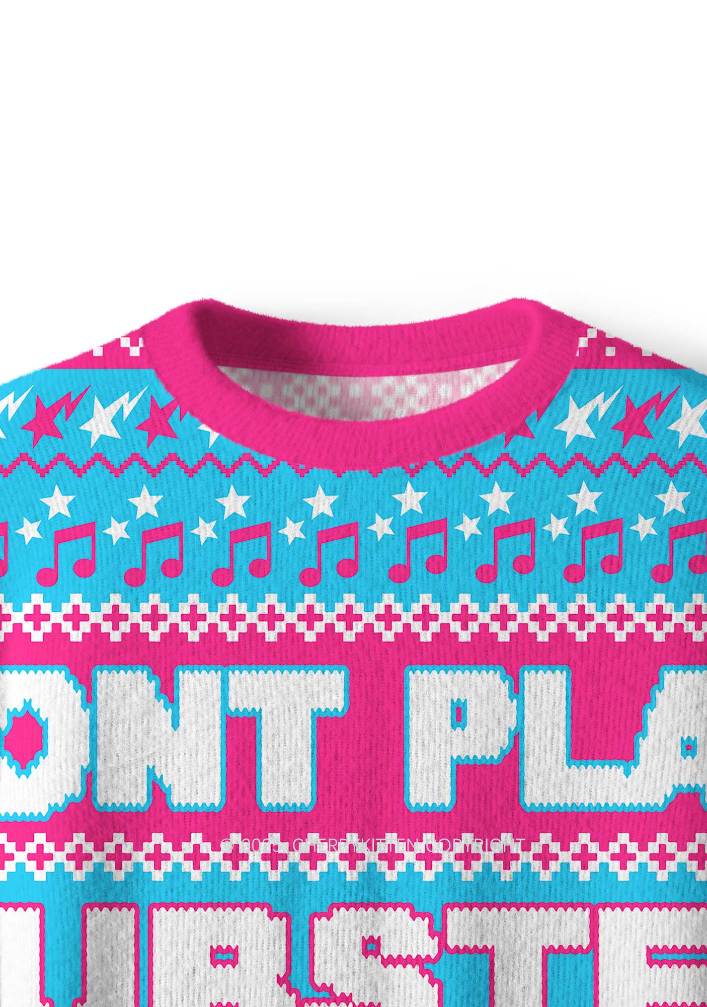 Dont Play Dubstep Y2K Christmas Knit Sweatshirt Cherrykitten - Image 4