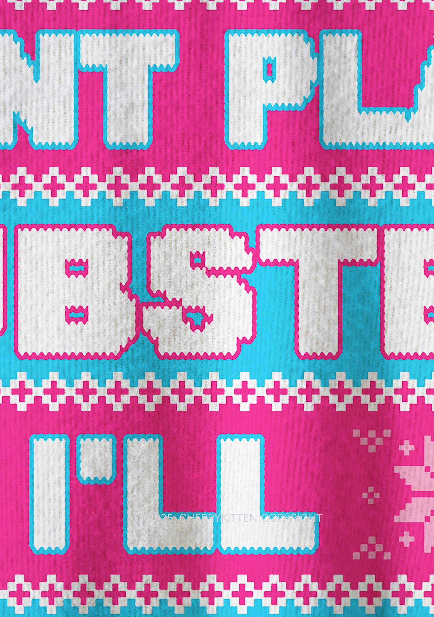Dont Play Dubstep Y2K Christmas Knit Sweatshirt Cherrykitten - Image 5