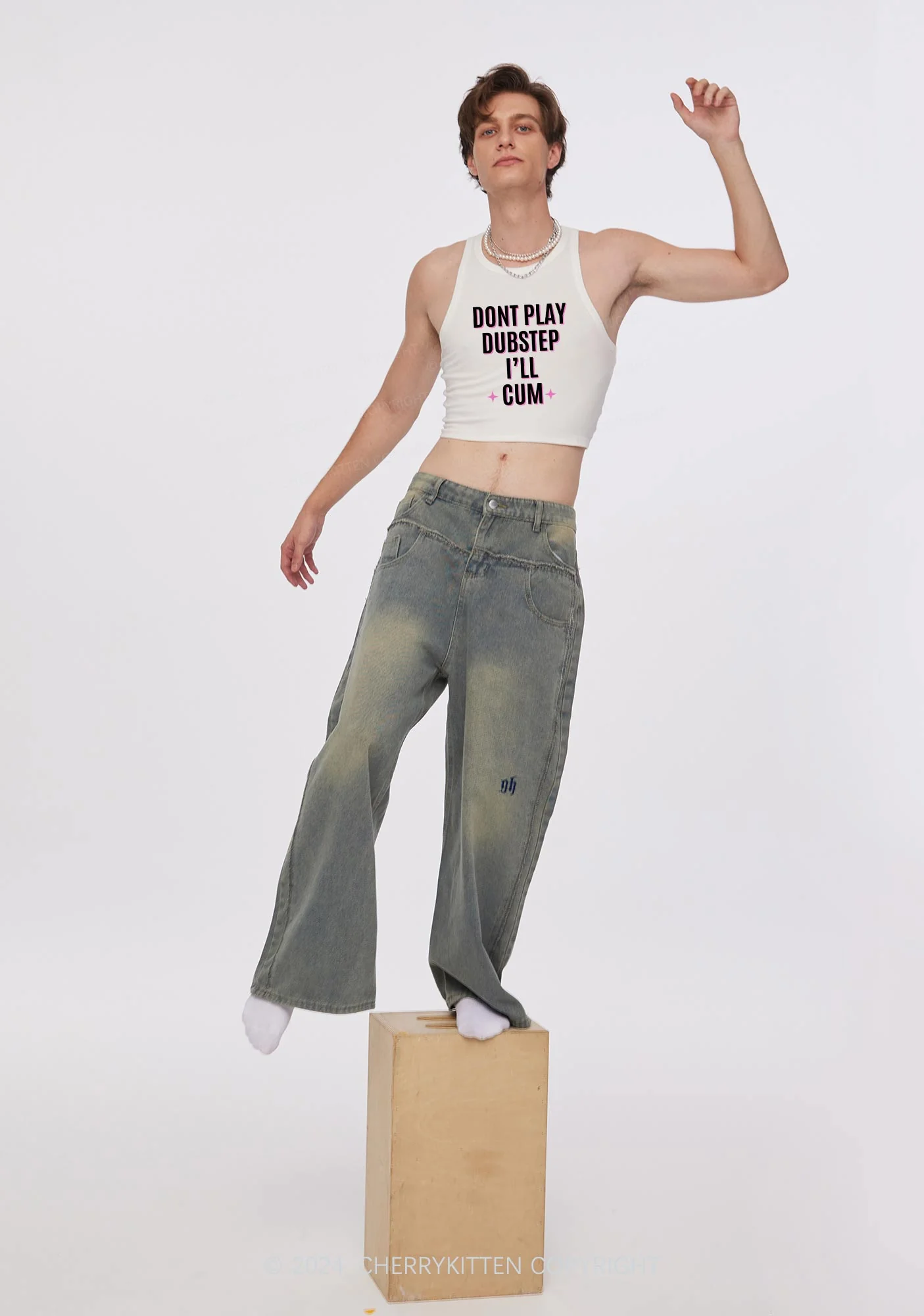 Dont Play Dubstep Y2K Crop Tank Top Cherrykitten - Image 3
