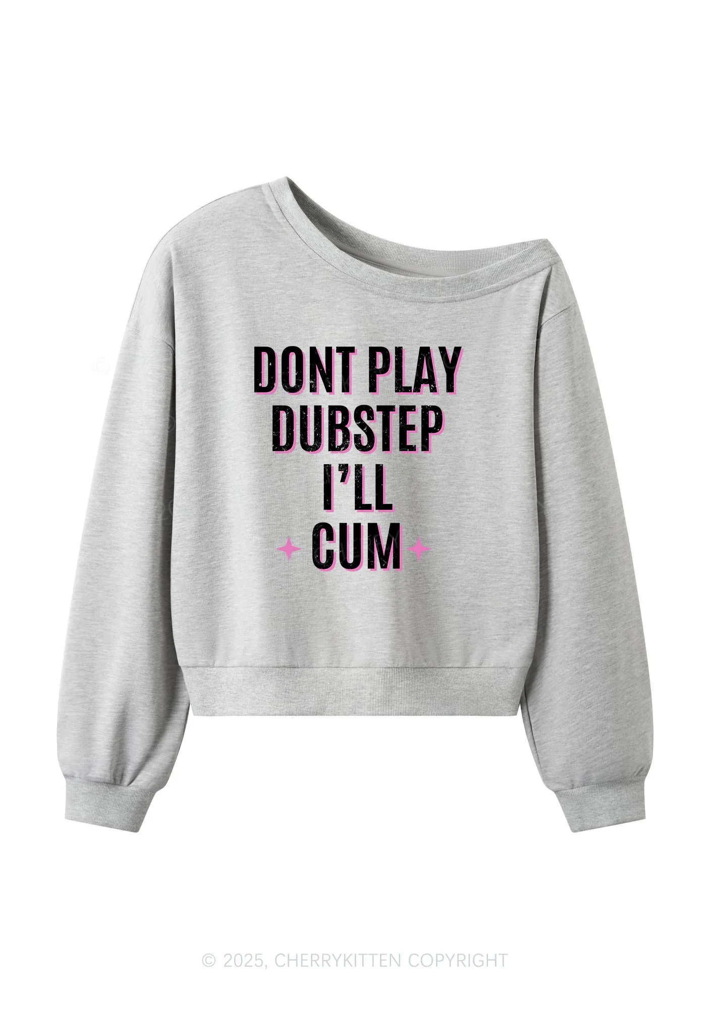 Dont Play Dubstep Y2K Off Shoulder Sweatshirts Cherrykitten - Image 3