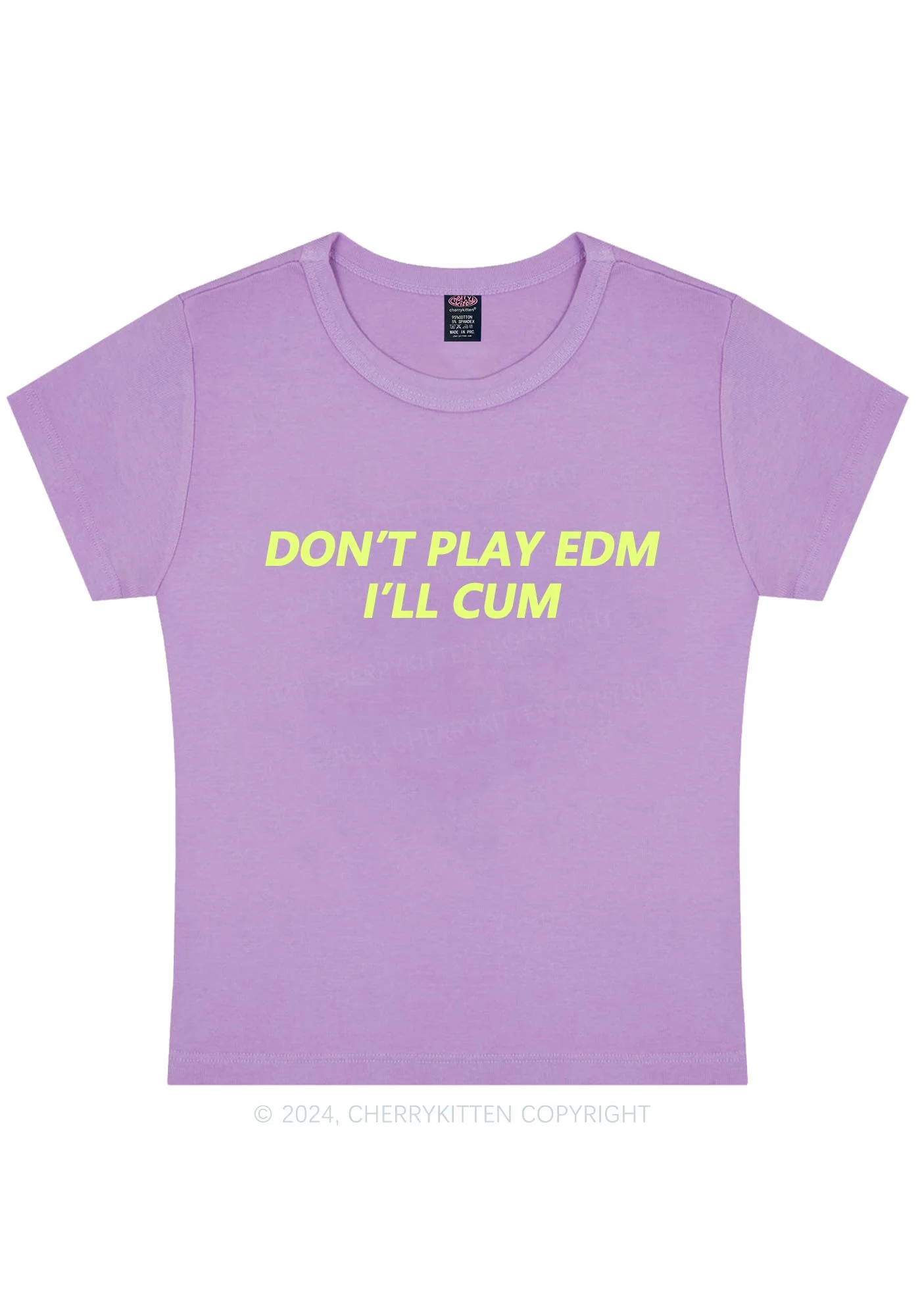 Dont Play Edm Y2K Baby Tee Cherrykitten - Image 6